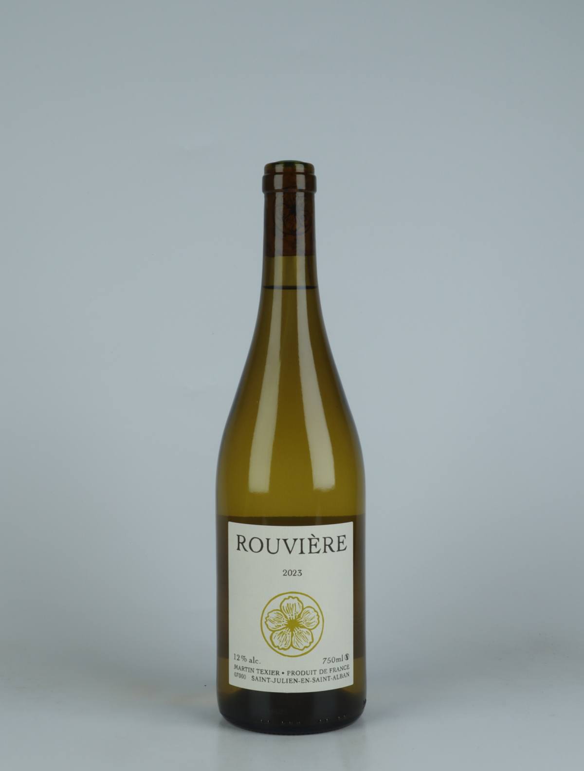 A bottle 2023 La Rouvière White wine from Martin Texier, Rhône in France