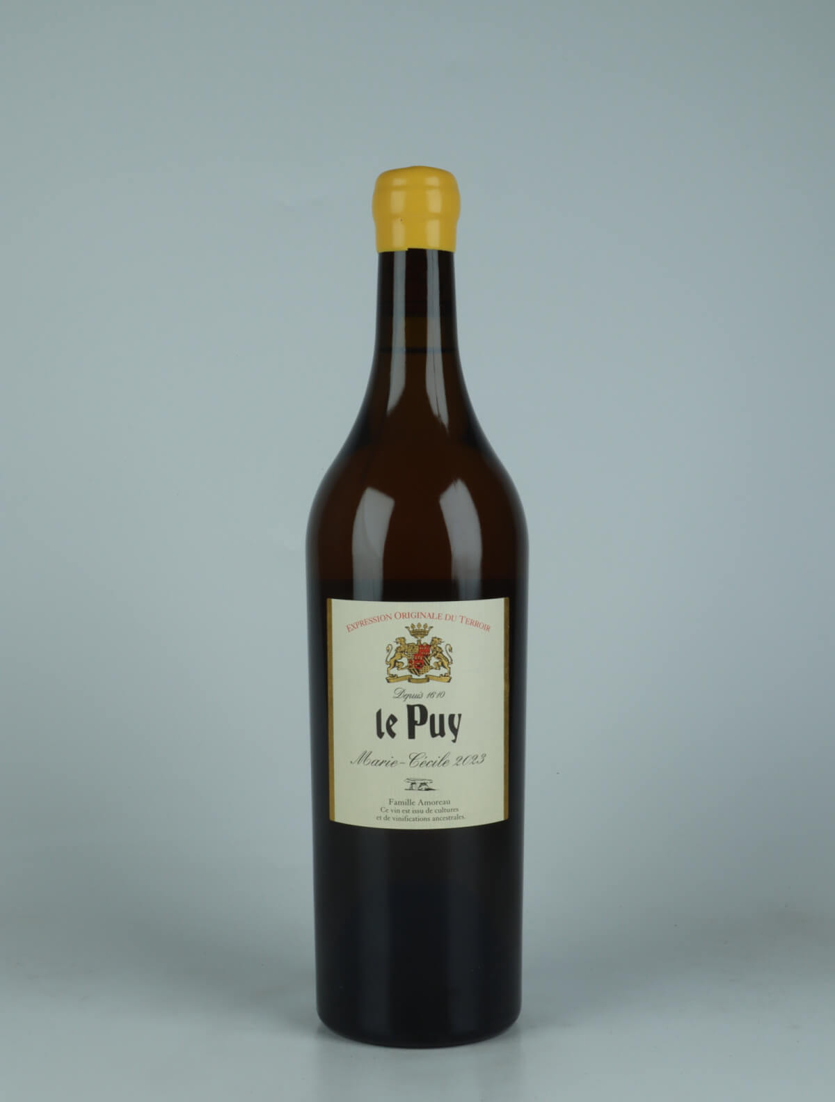 En flaske 2023 Marie-Cécile Hvidvin fra Château le Puy, Bordeaux i Frankrig