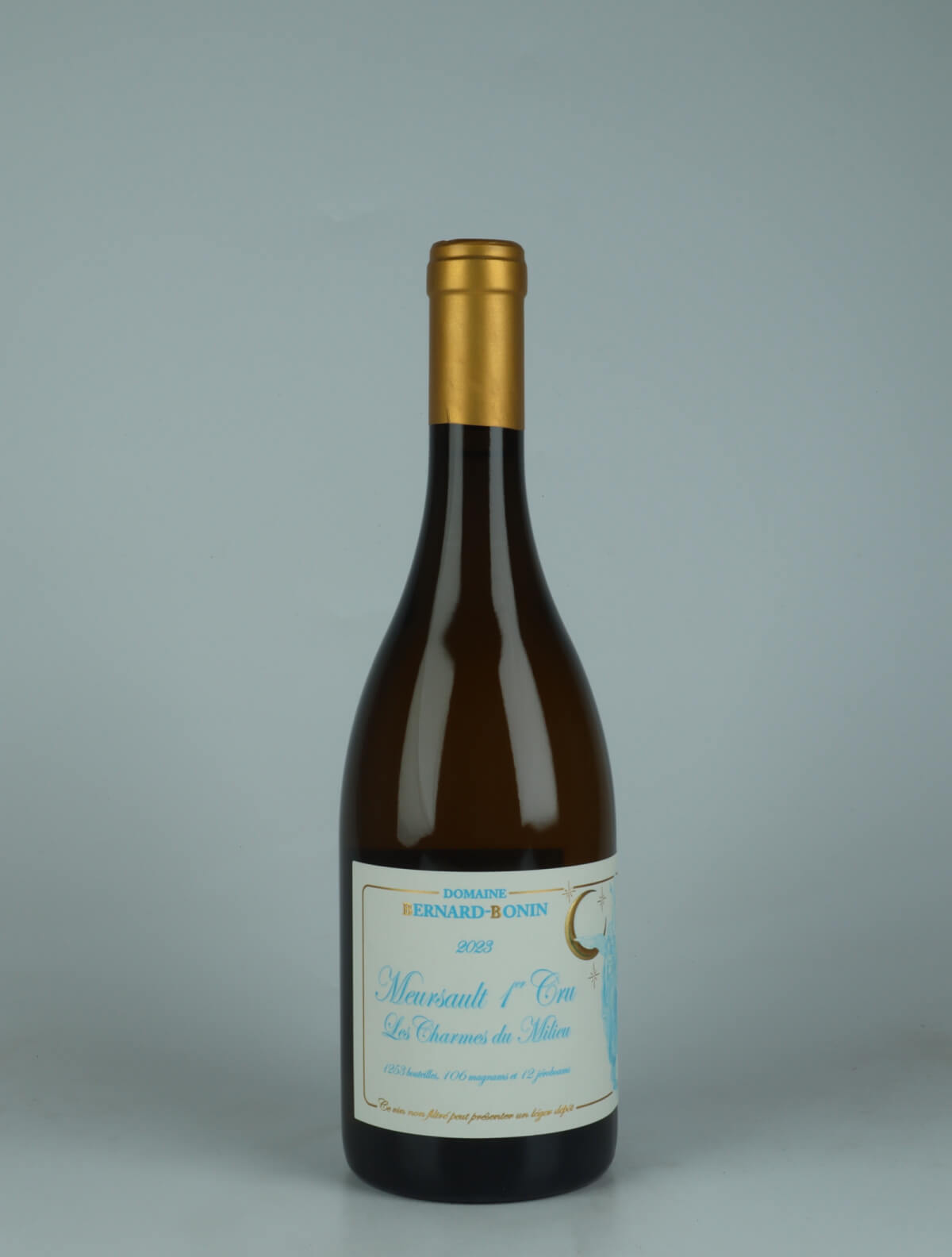 A bottle 2023 Meursault 1. Cru - Les Charmes-Du-Milieu White wine from Domaine Bernard-Bonin, Burgundy in France