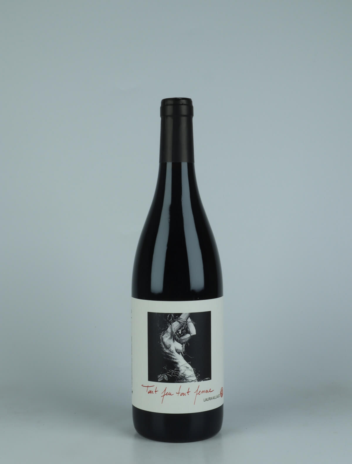 A bottle 2023 Tout Feu Tout Femme Red wine from Laura Aillaud, Rhône in France