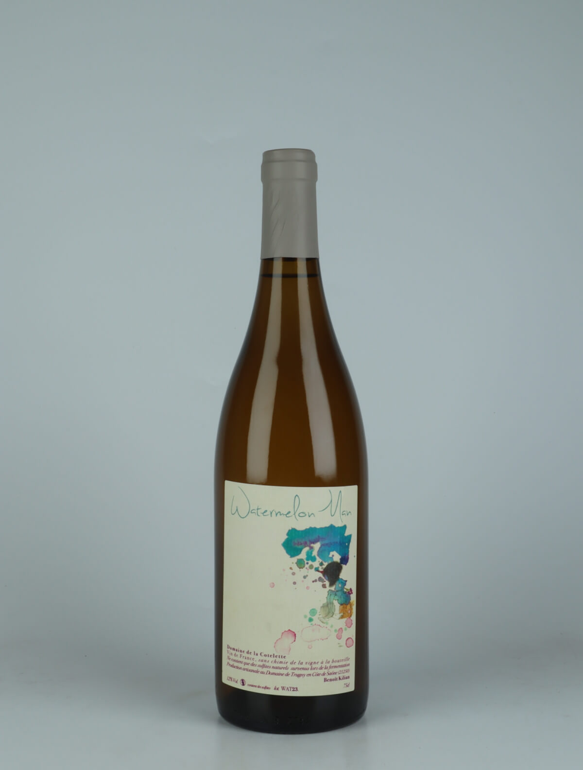 A bottle 2023 Watermelon Man White wine from Domaine La Côtelette, Burgundy in France