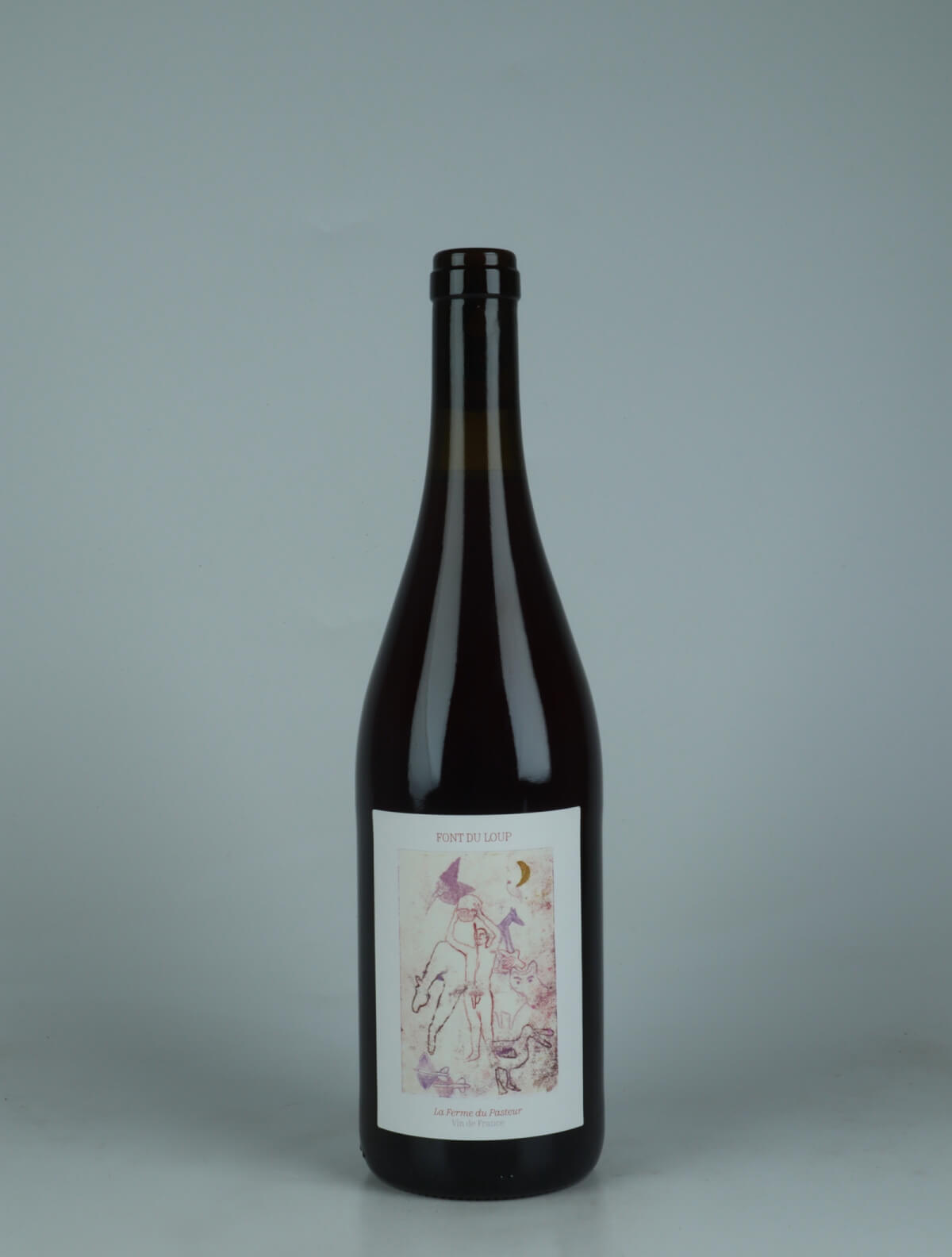 A bottle 2024 Font du Loup Red wine from La Ferme du Pasteur, Rhône in France