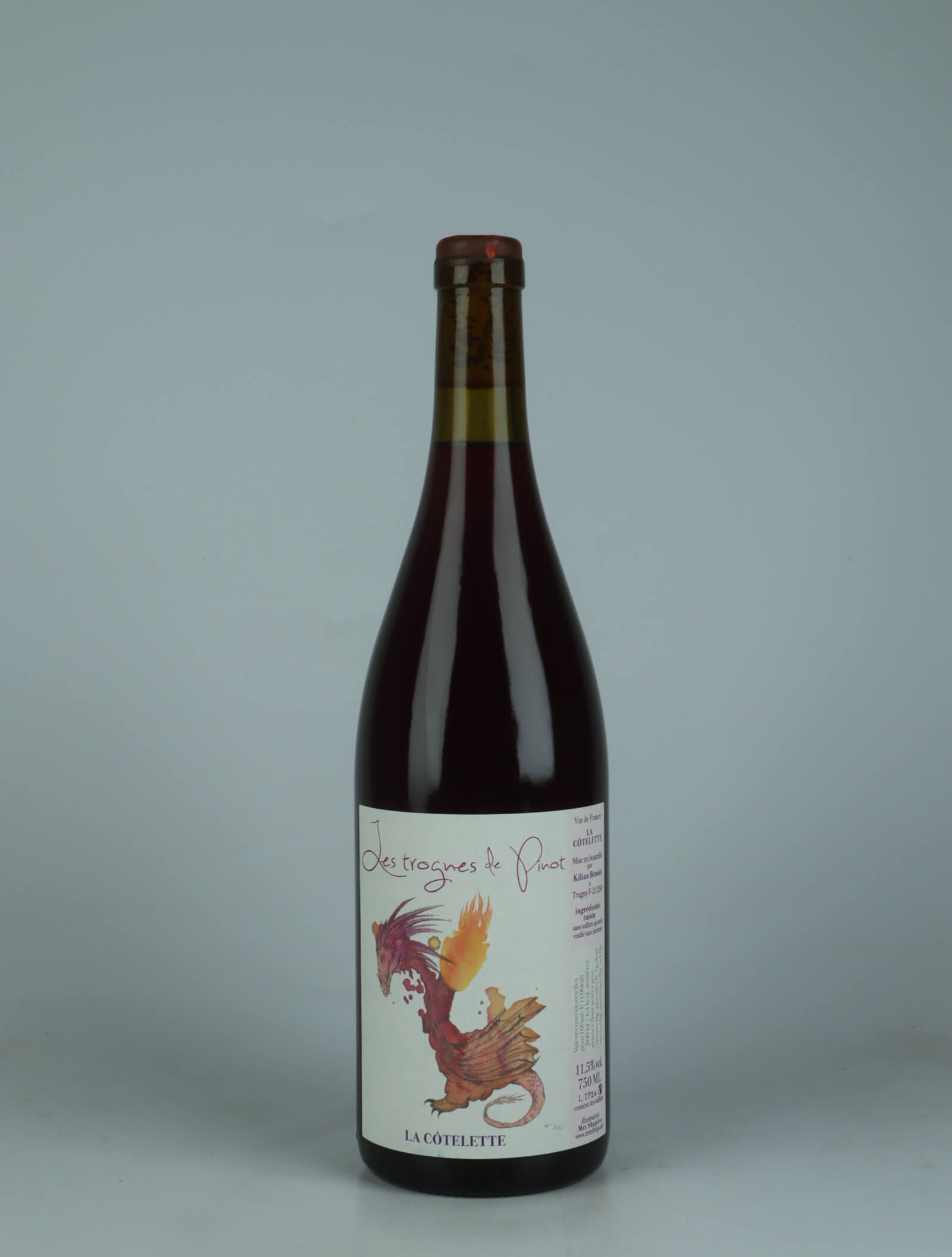 A bottle 2024 Trognes de Pinot Red wine from Domaine de la Côtelette, Burgundy in France