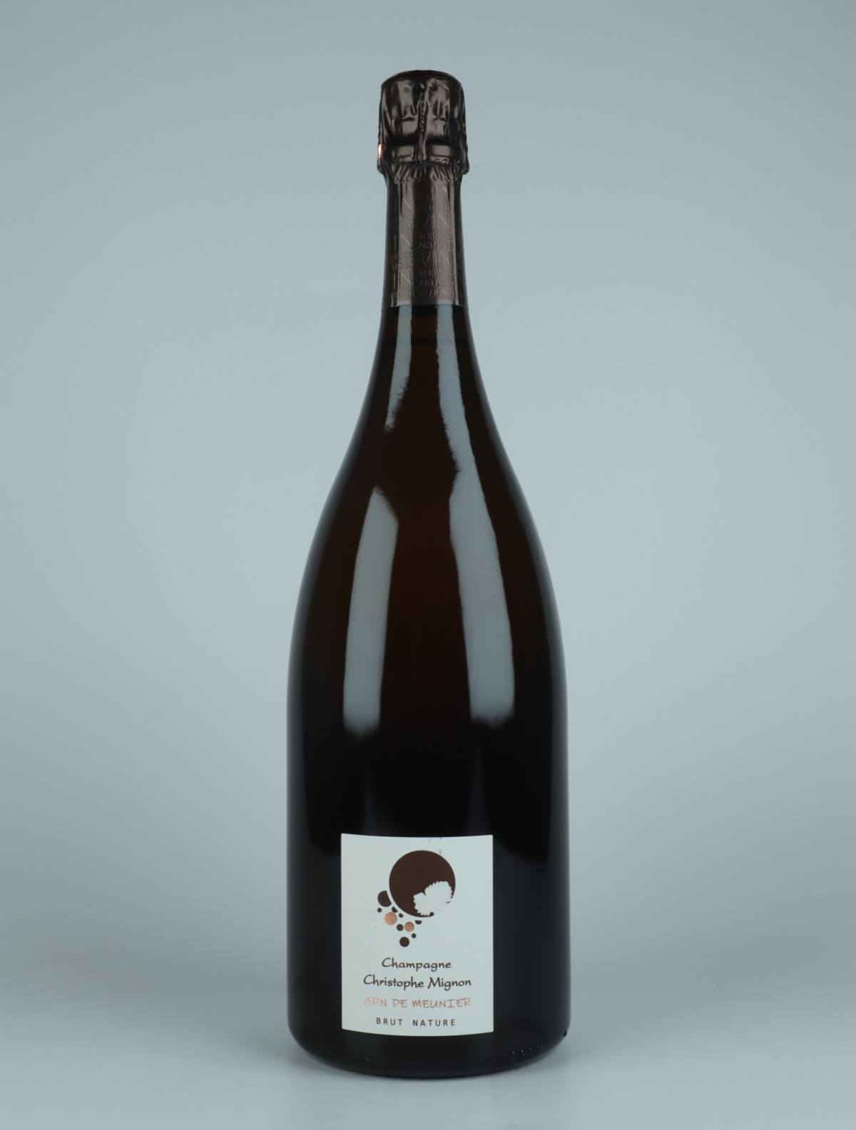 En flaske N.V. (2018/2019) ADN de Meunier Brut Nature - Magnum Mousserende fra Christophe Mignon, Champagne i Frankrig