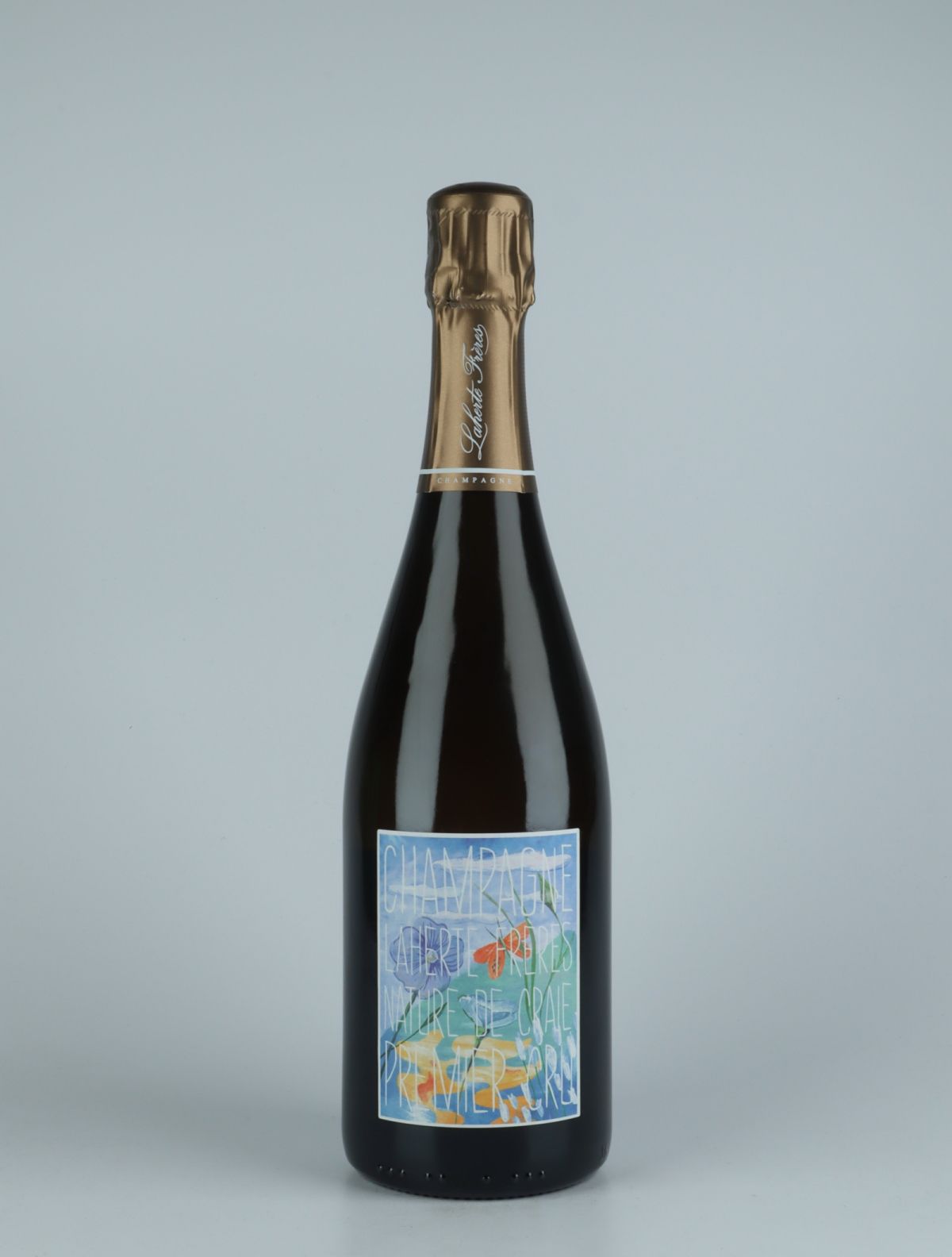 En flaske N.V. Blanc de Blancs 1. Cru - Nature de Craie - Brut Nature Mousserende fra Laherte Frères, Champagne i Frankrig