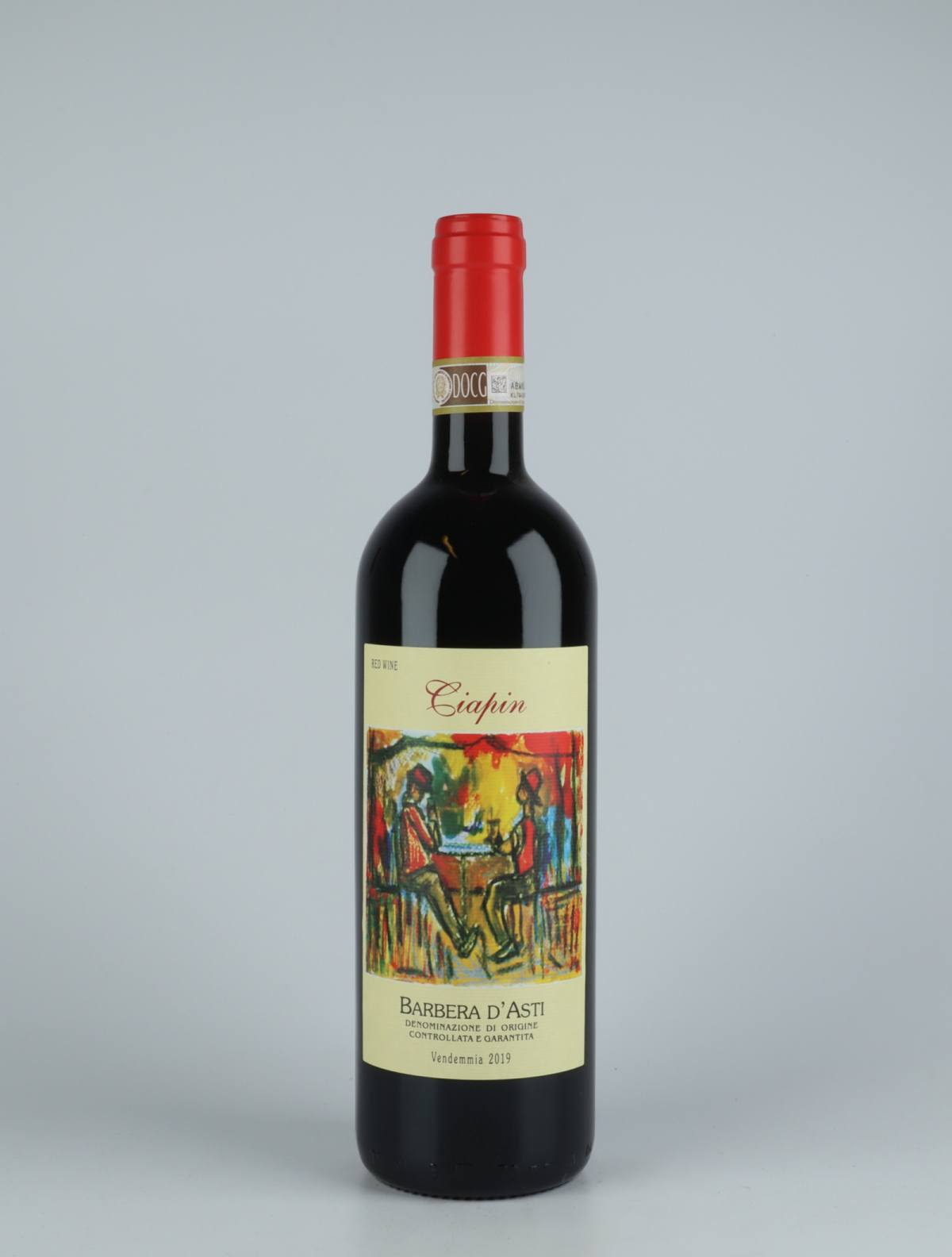 En flaske 2019 Barbera d'Asti - Ciapin Rødvin fra Andrea Scovero, Piemonte i Italien