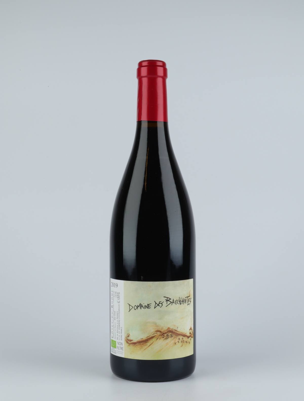 En flaske 2019 Côtes du Rhône - Domaine des Bacchantes Rødvin fra Les Vignerons d’Estézargues, Rhône i Frankrig