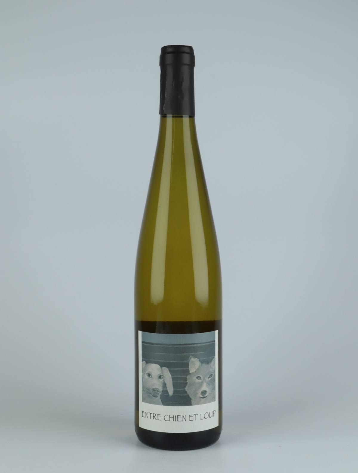 En flaske 2020 Entre Chien et Loup Hvidvin fra Domaine Rietsch, Alsace i Frankrig