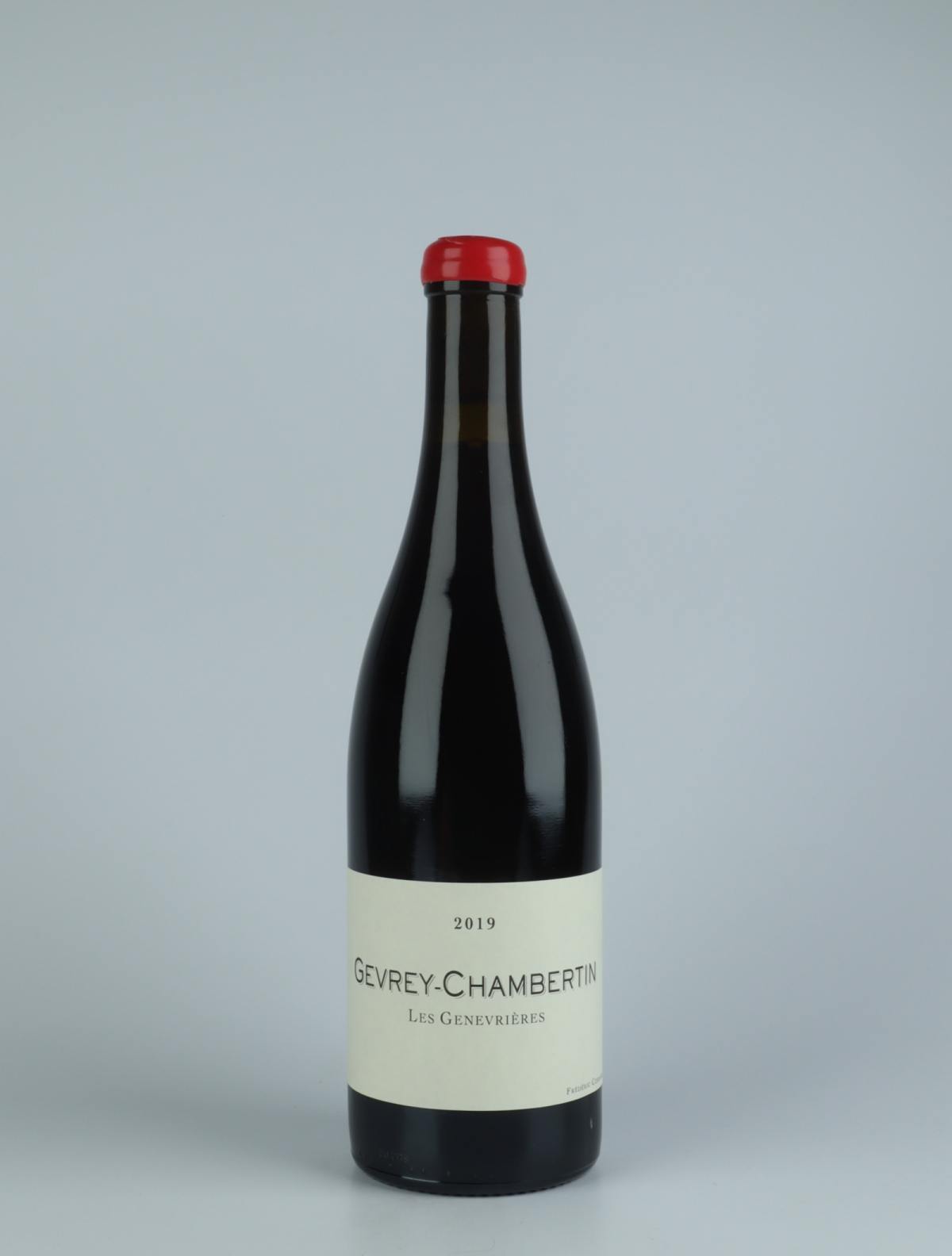 En flaske 2019 Gevrey Chambertin - Les Genevrières - Qvevris Rødvin fra Frédéric Cossard, Bourgogne i Frankrig