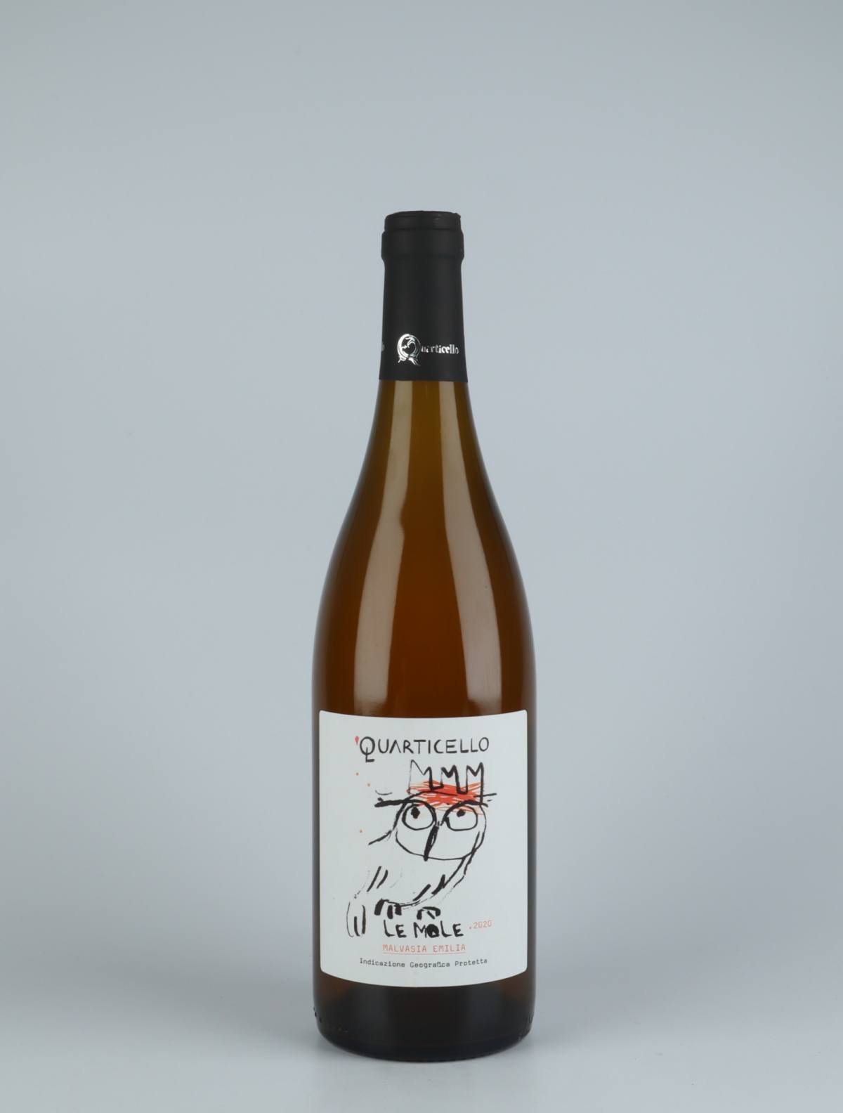 En flaske 2020 Le Mole Orange vin fra Quarticello, Emilia-Romagna i Italien