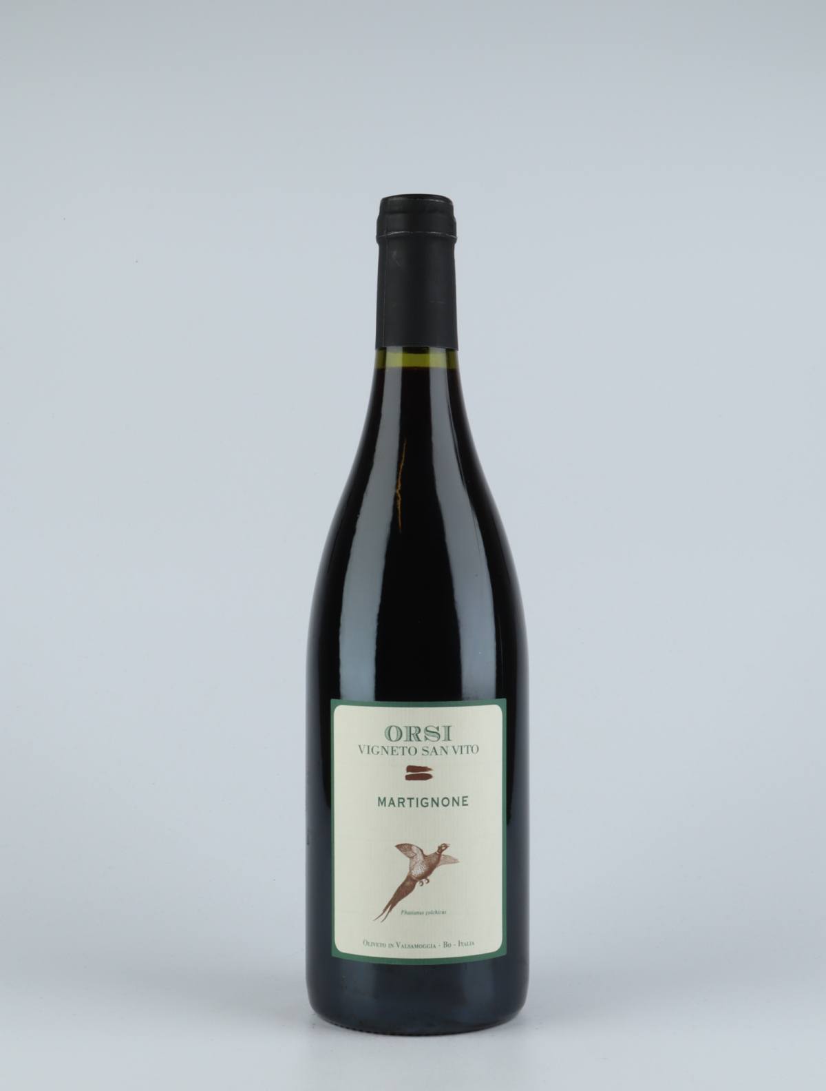 En flaske 2017 Martignone Rødvin fra Orsi - San Vito, Emilia-Romagna i Italien