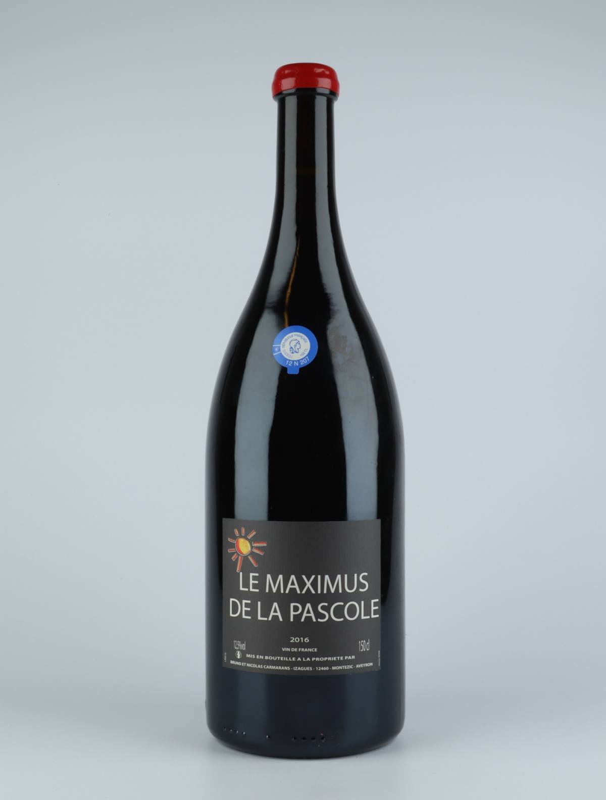 En flaske 2016 Maximus de la Pascole Rødvin fra Bruno Duchêne, Rousillon i Frankrig