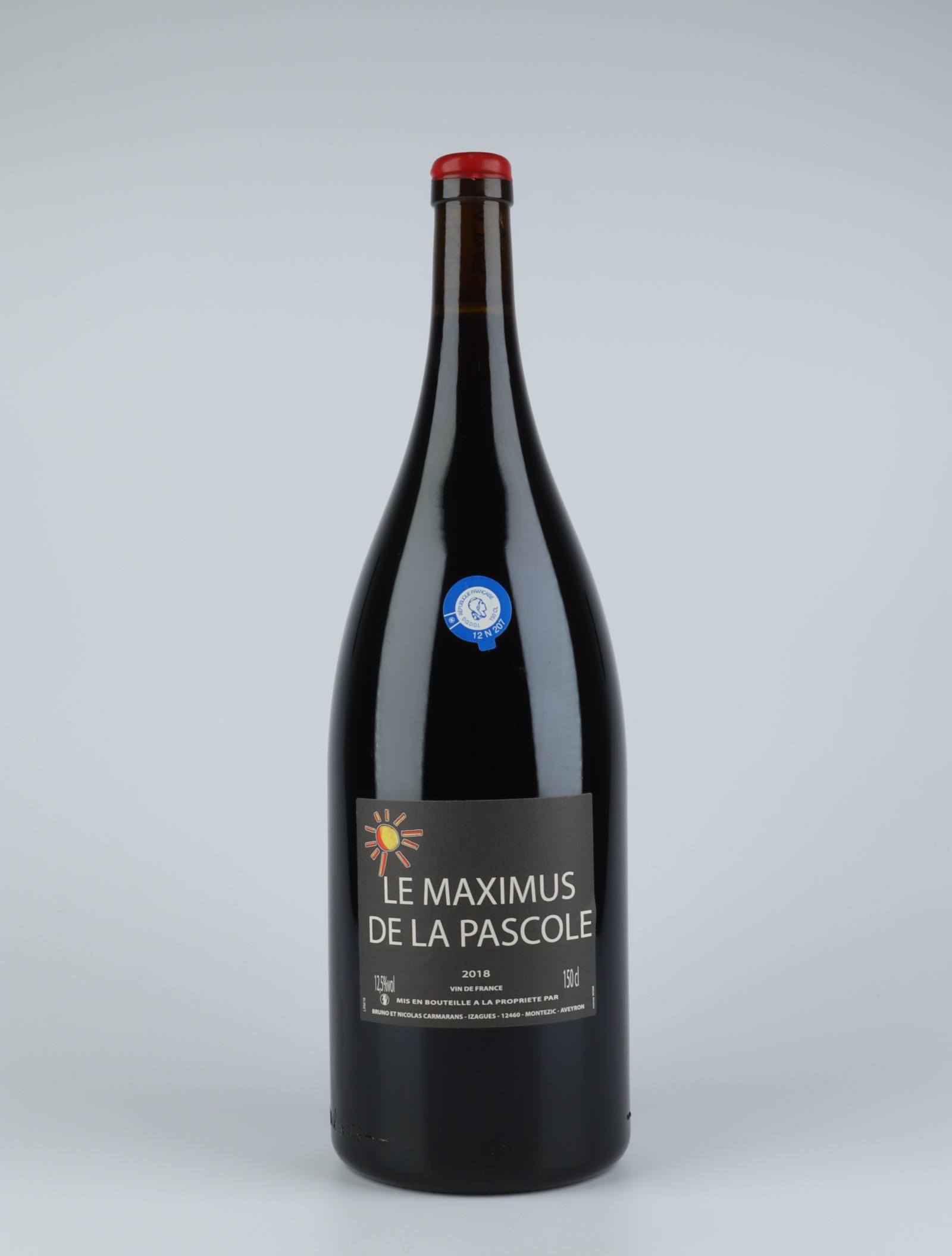 En flaske 2018 Maximus de la Pascole Rødvin fra Bruno Duchêne, Rousillon i Frankrig