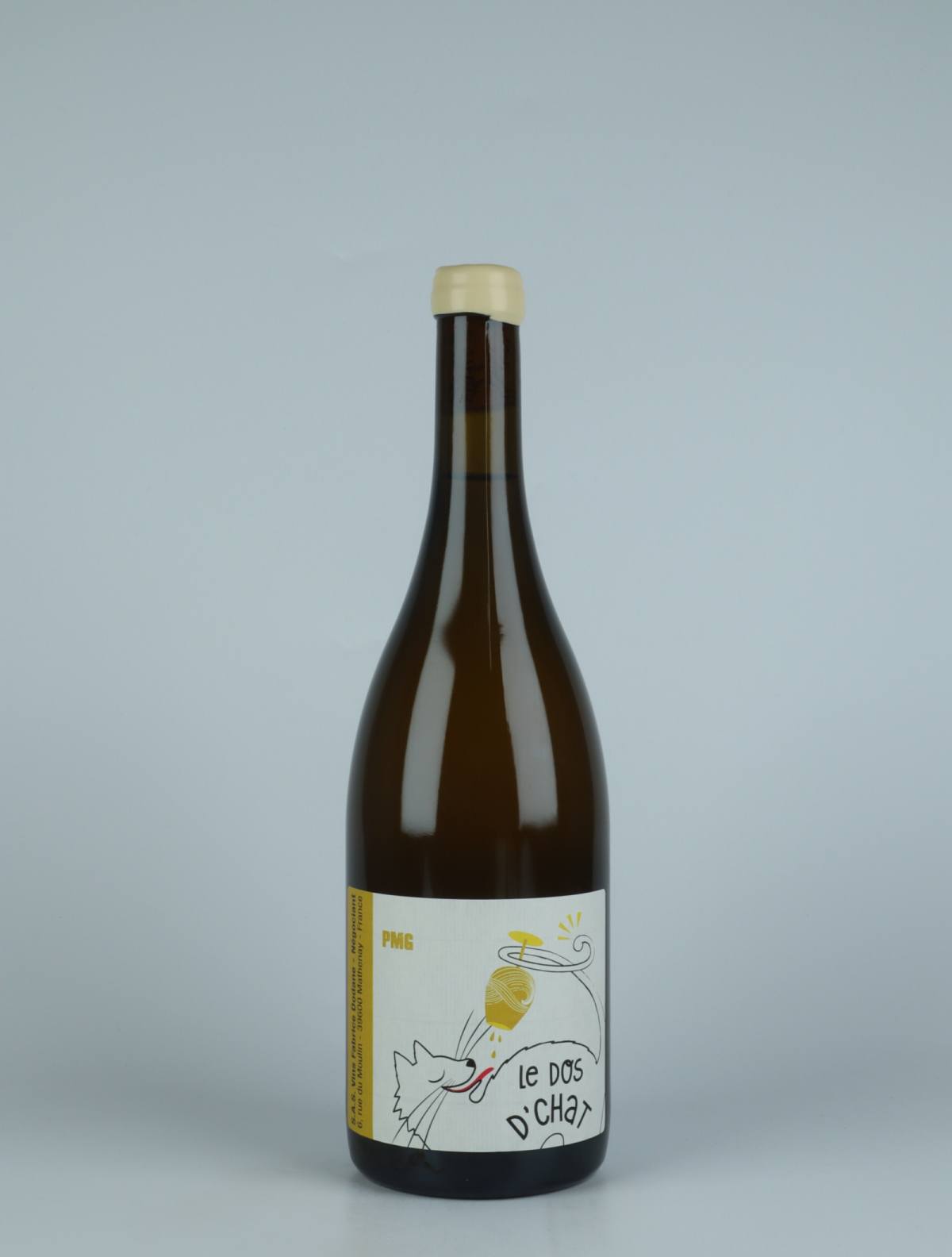 En flaske N.V. PMG Macération Gewürztraminer Orange vin fra Fabrice Dodane, Jura i Frankrig