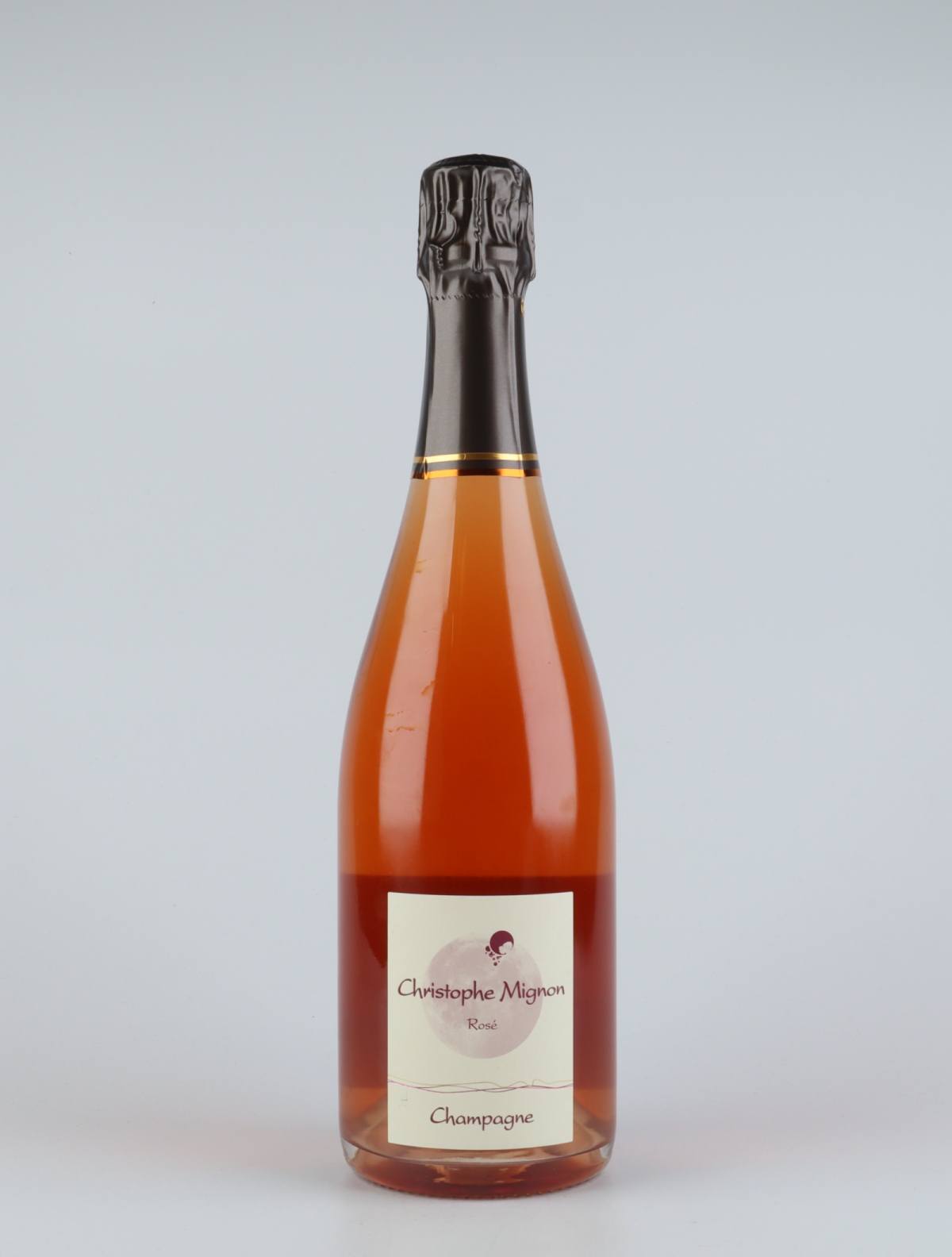 En flaske N.V. Rosé Pur Meunier Mousserende fra Christophe Mignon, Champagne i Frankrig