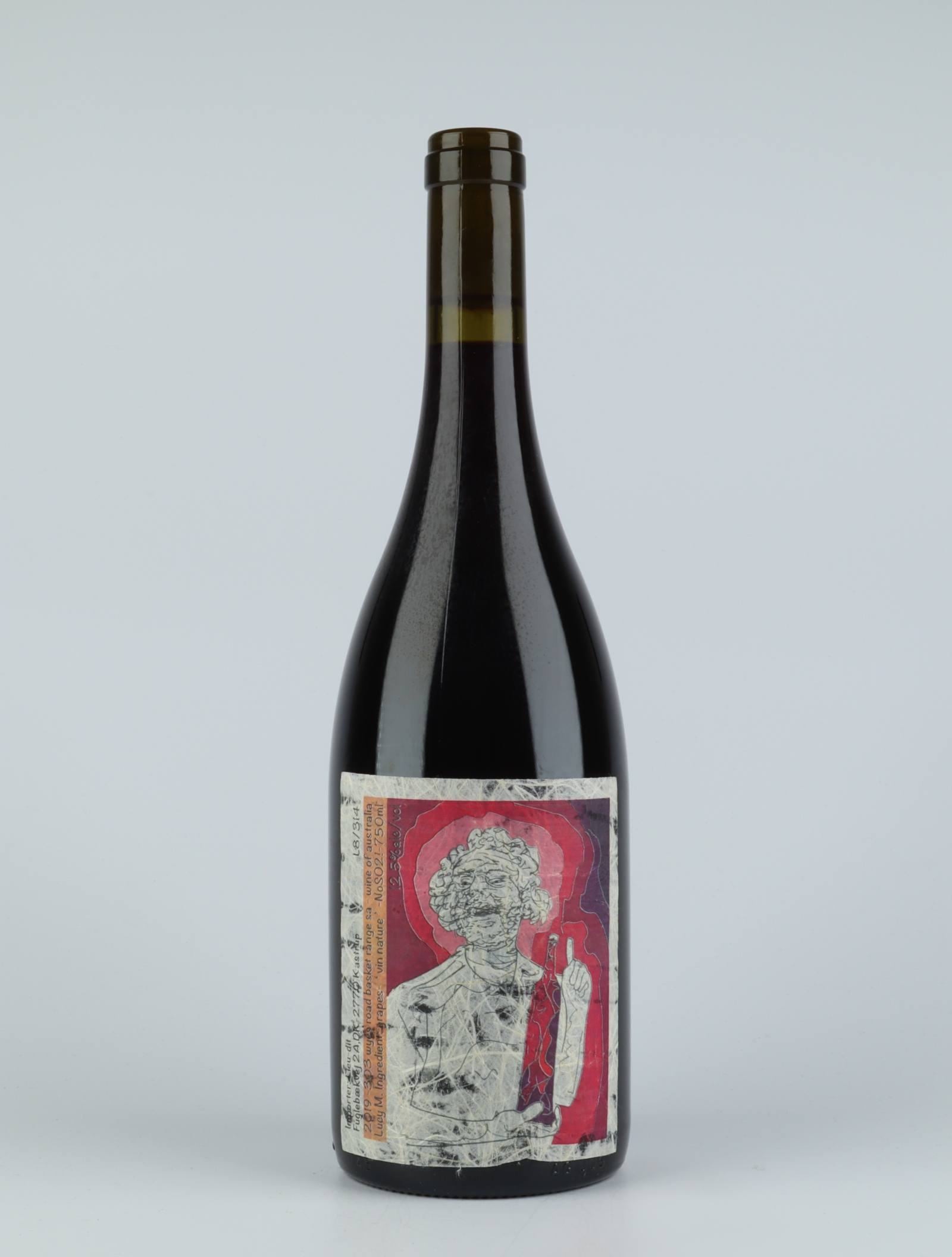 En flaske 2019 Sangiovese Stupefacente Rødvin fra Lucy Margaux, Adelaide Hills i Australien