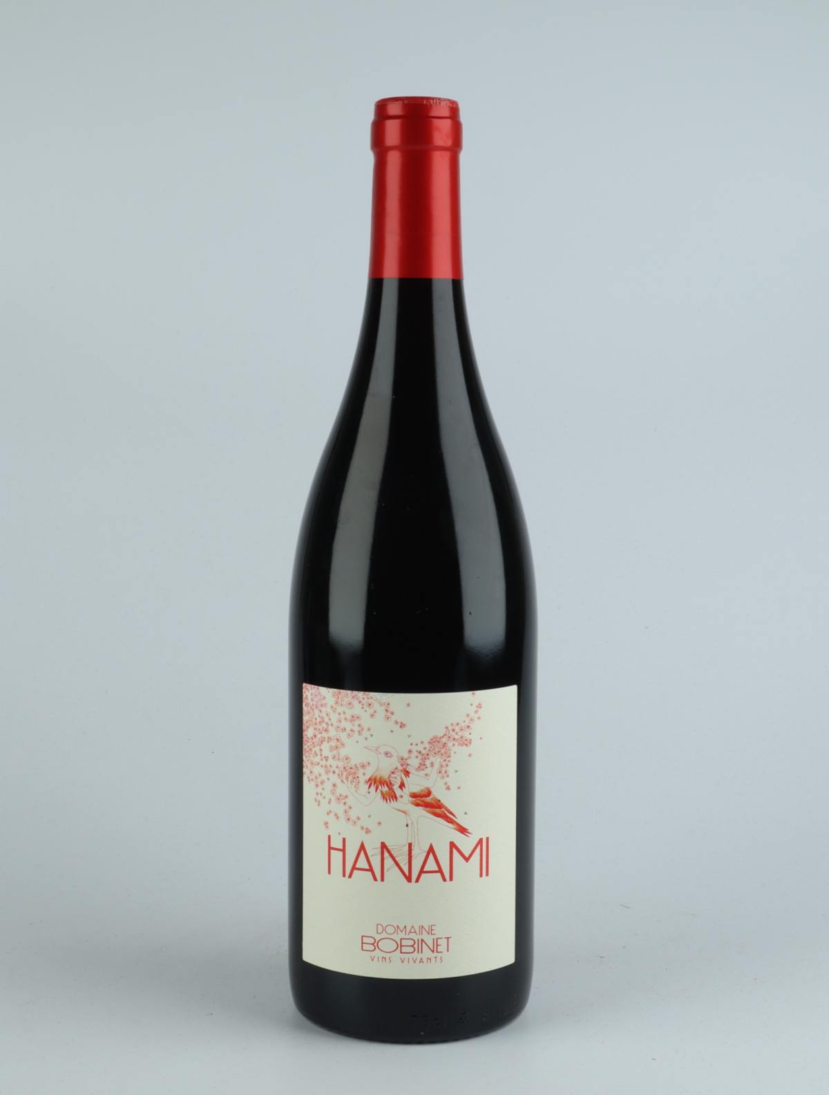 En flaske 2020 Saumur Rouge - Hanami Rødvin fra Domaine Bobinet, Loire i Frankrig