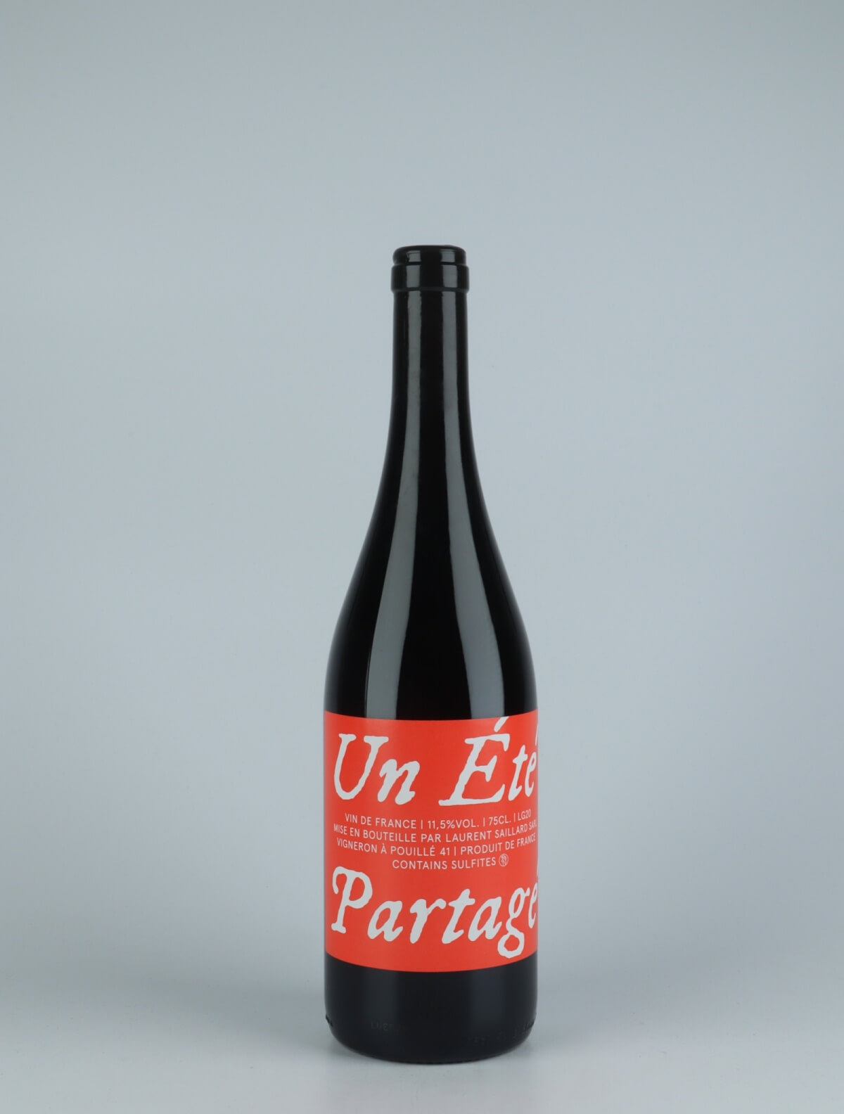 En flaske 2020 Un Été Partagé Rødvin fra Laurent Saillard, Loire i Frankrig