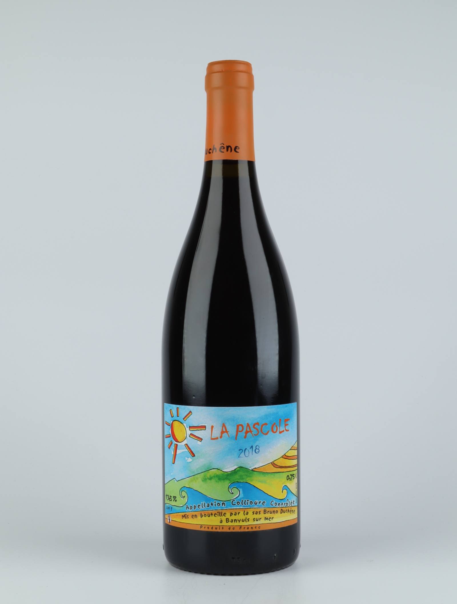 A bottle 2018 La Pascole Rødvin from Bruno Duchêne, Roussillon in Frankrig
