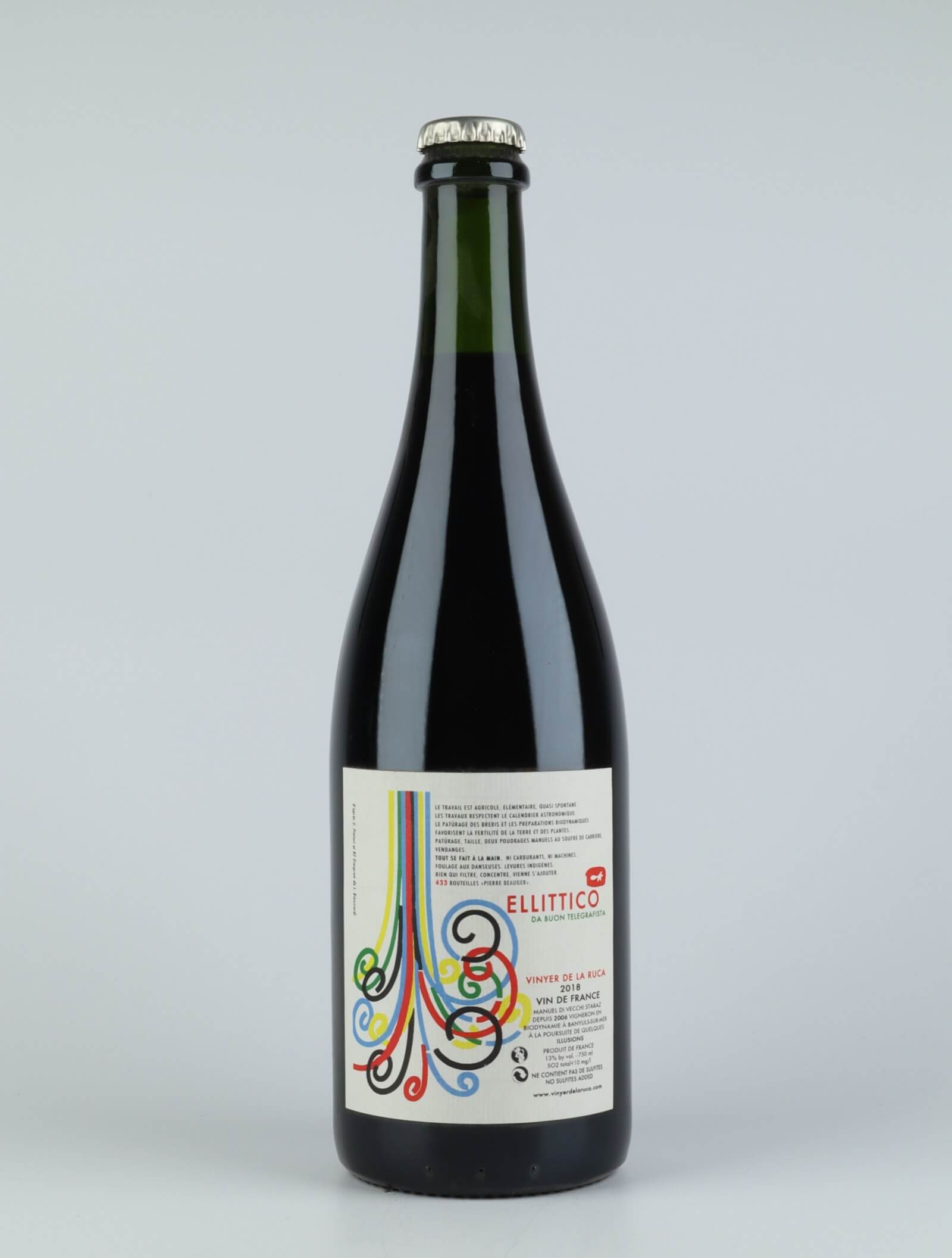 A bottle 2018 Ellittico Red wine from Vinyer de la Ruca, Roussillon in France