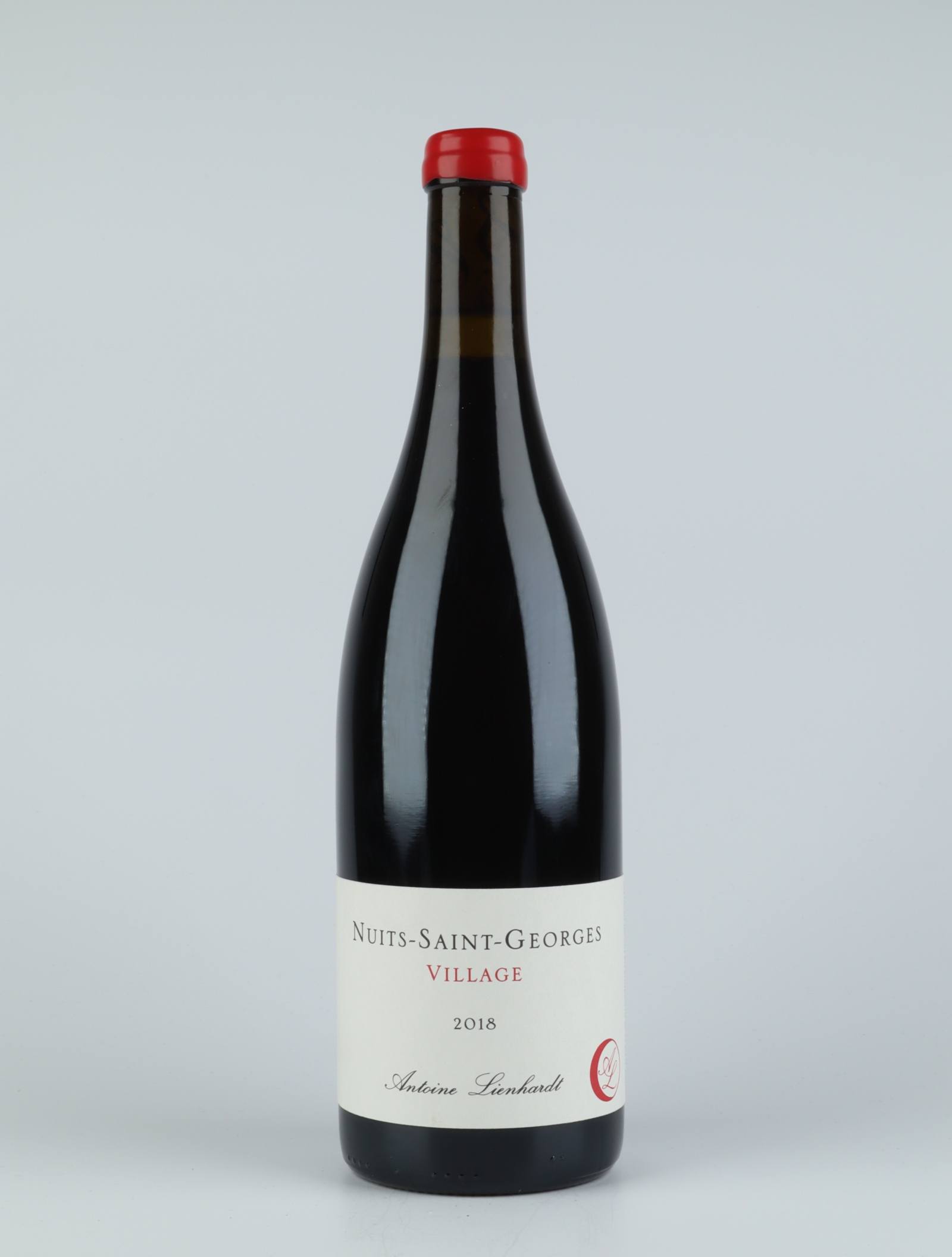 A bottle 2018 Nuits Saint Georges Red wine from Antoine Lienhardt, Burgundy in France