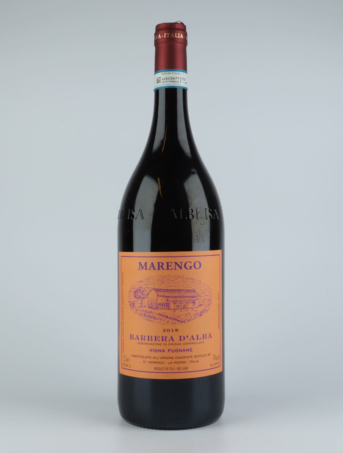 A bottle 2018 Barbera d'Alba - Pugnane Rødvin from Mario Marengo, Piemonte in Italien