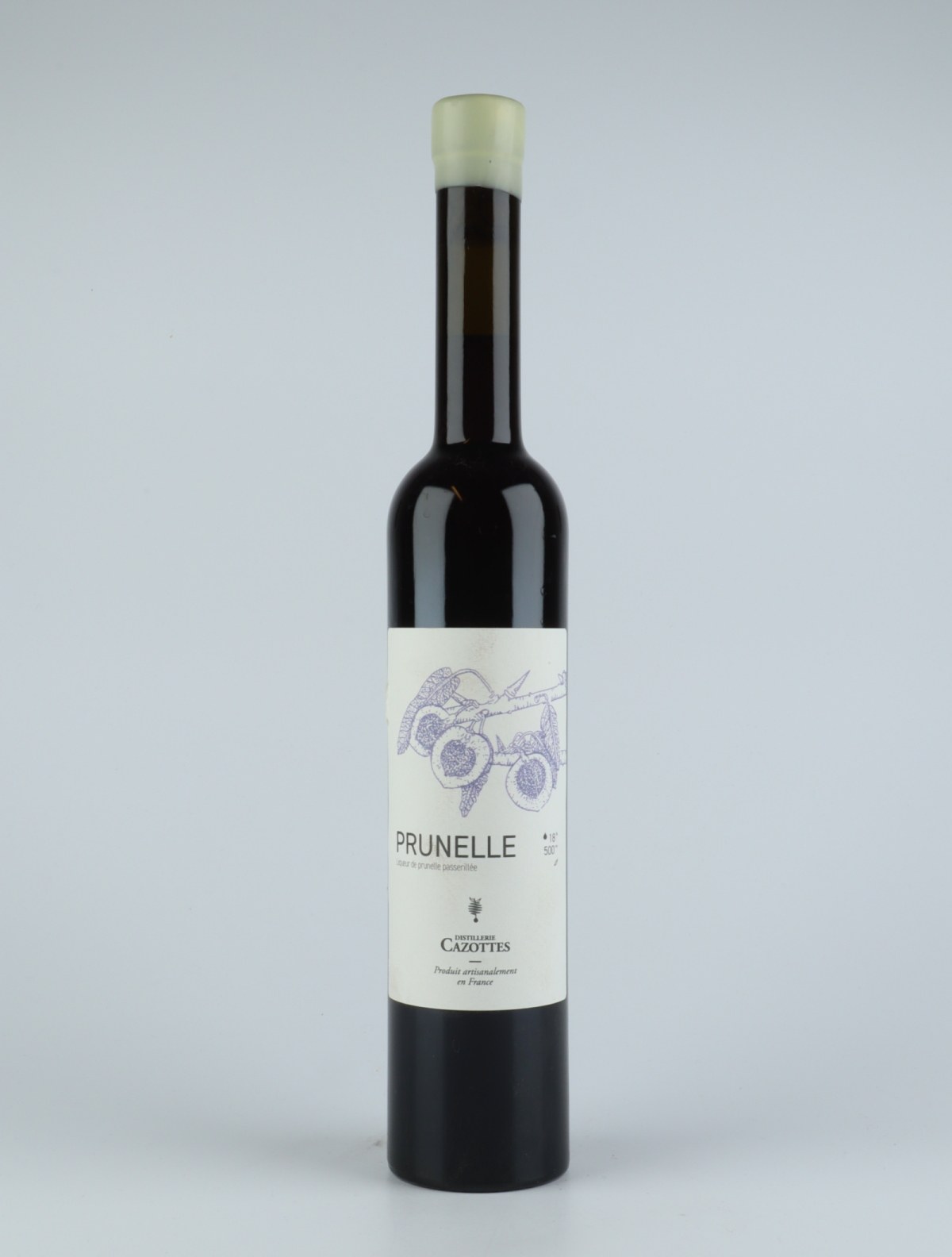 A bottle 2017 Liqueur de Prunelles Spiritus from Laurent Cazottes, Tarn in Frankrig
