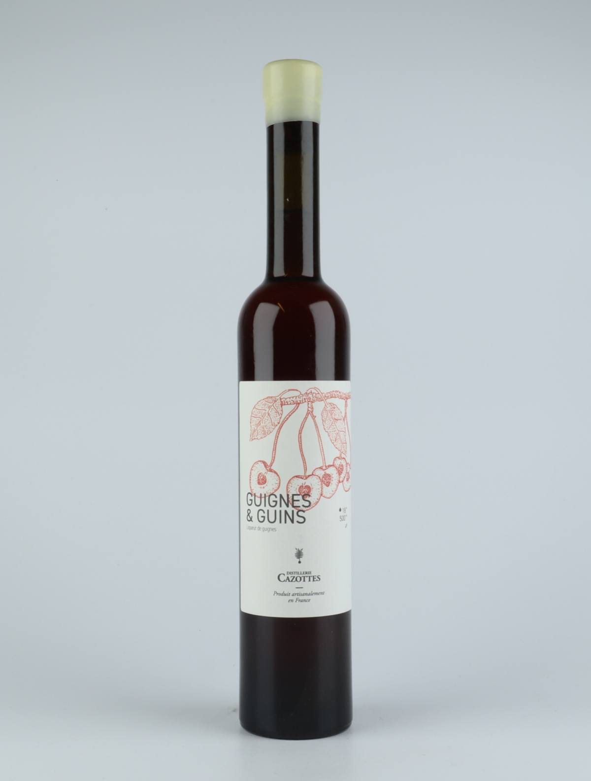 A bottle 2017 Liqueur de Guignes et Guins Spirits from Laurent Cazottes, Tarn in France