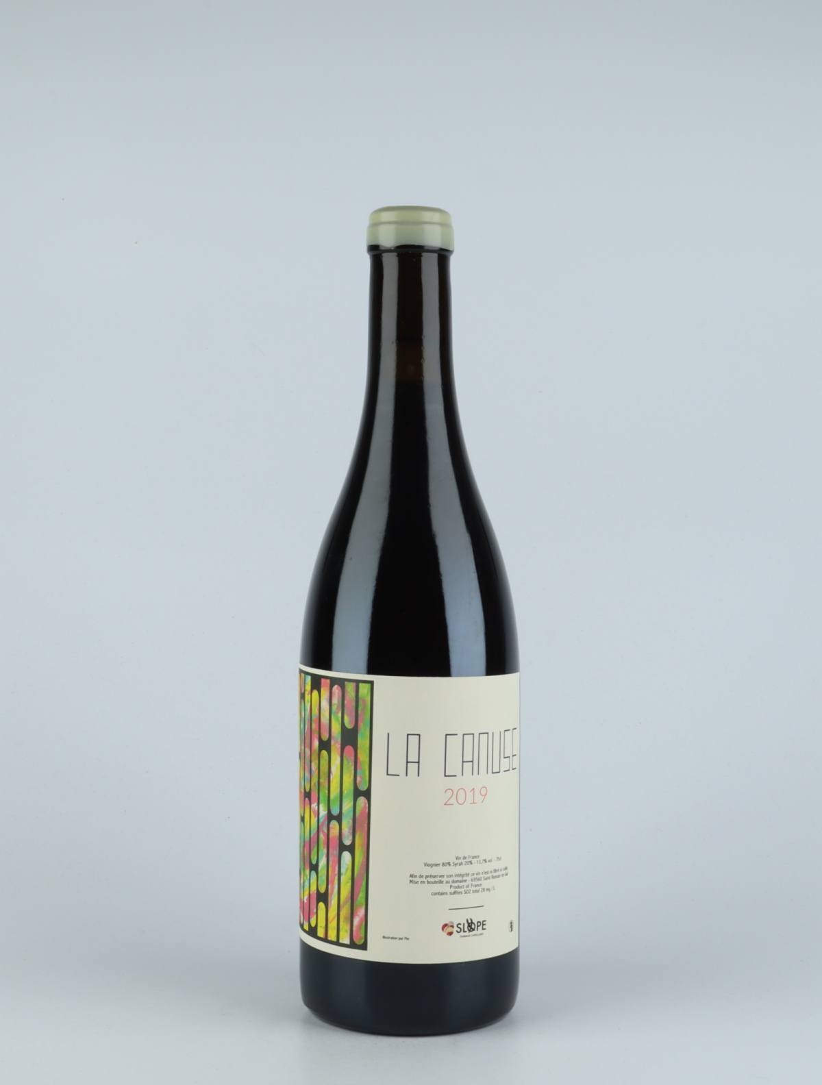 A bottle 2019 La Canuse Red wine from Thibaud Capellaro, Rhône in France