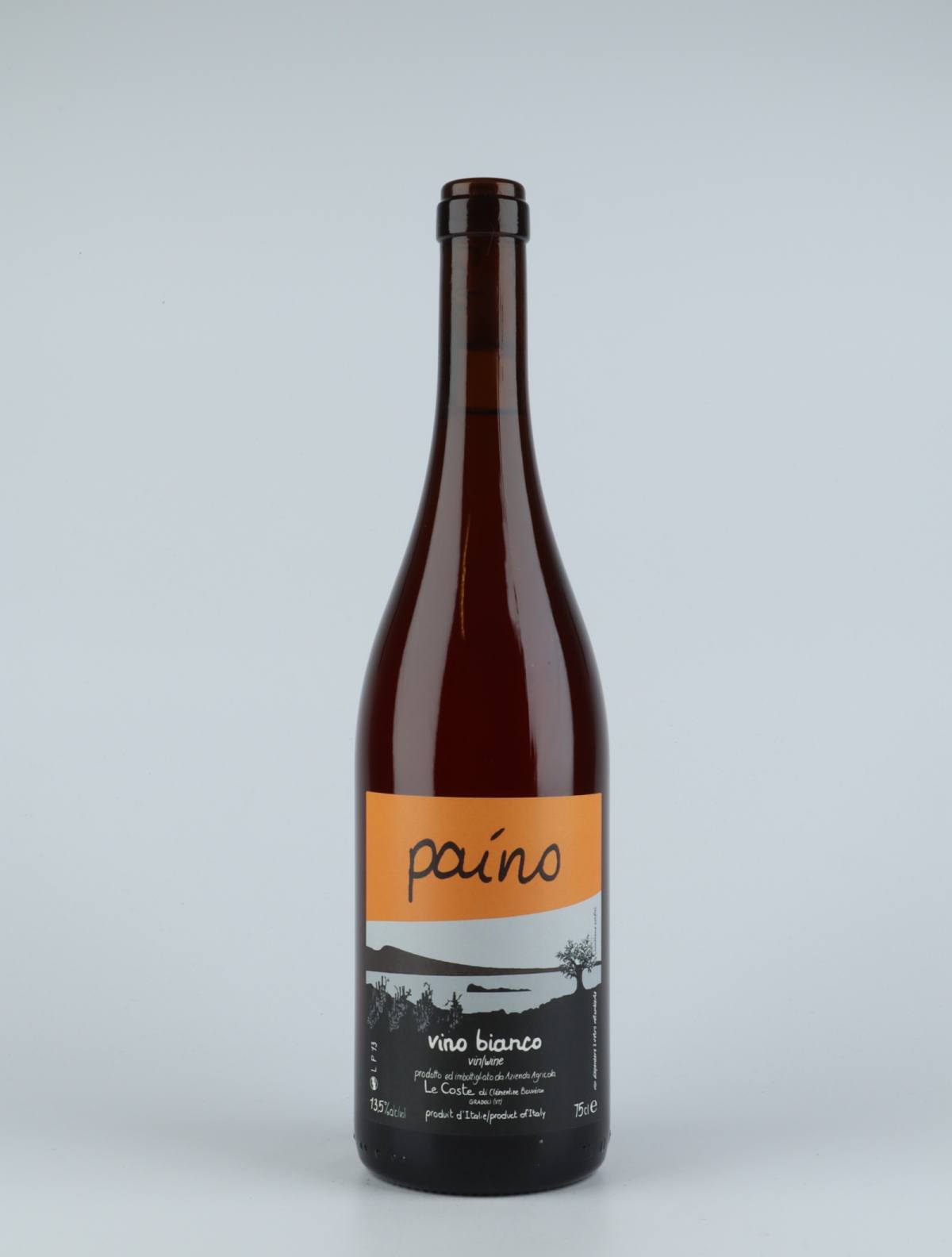 A bottle 2013 Paino Bianco Orange vin from Le Coste, Lazio in Italien