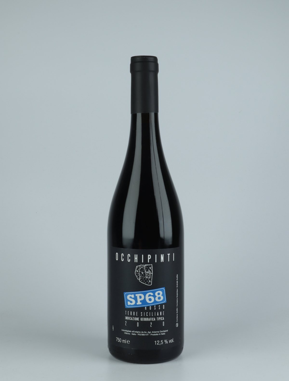 A bottle 2020 SP68 Rosso Red wine from Arianna Occhipinti, Sicily in Italy