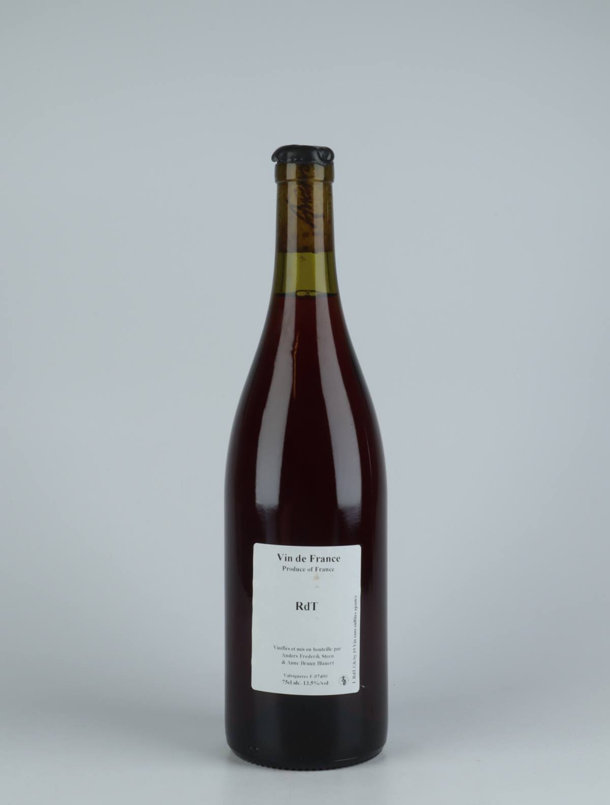 A bottle 2019 Rdt Red wine from Anders Frederik Steen &amp; Anne Bruun Blauert, Ardèche in France