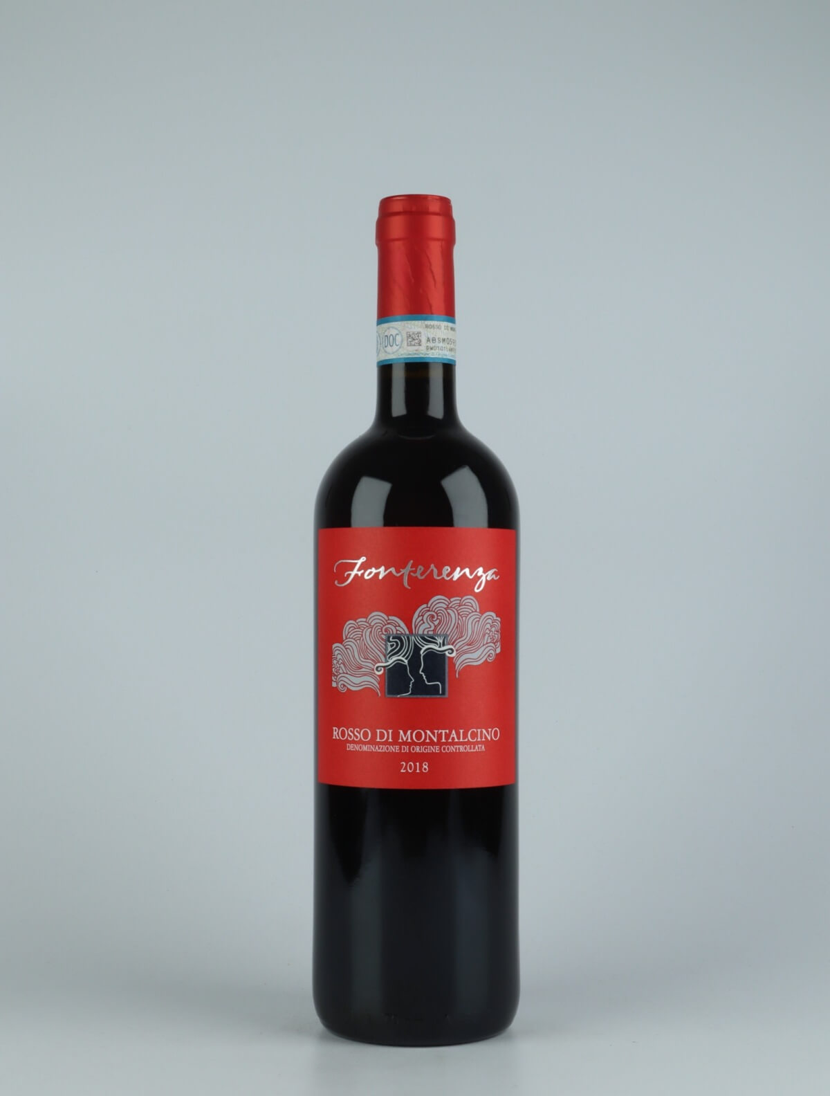 A bottle 2018 Rosso di Montalcino Rødvin from Fonterenza, Toscana in Italien
