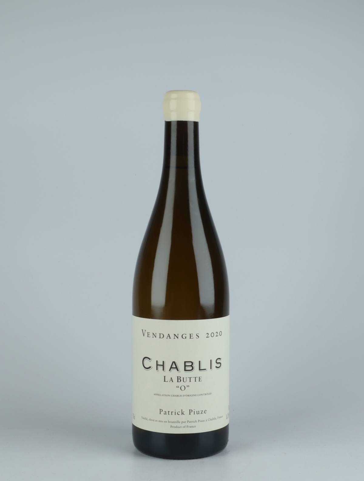 A bottle 2020 Chablis - La Butte "O" White wine from Patrick Piuze, Burgundy in France