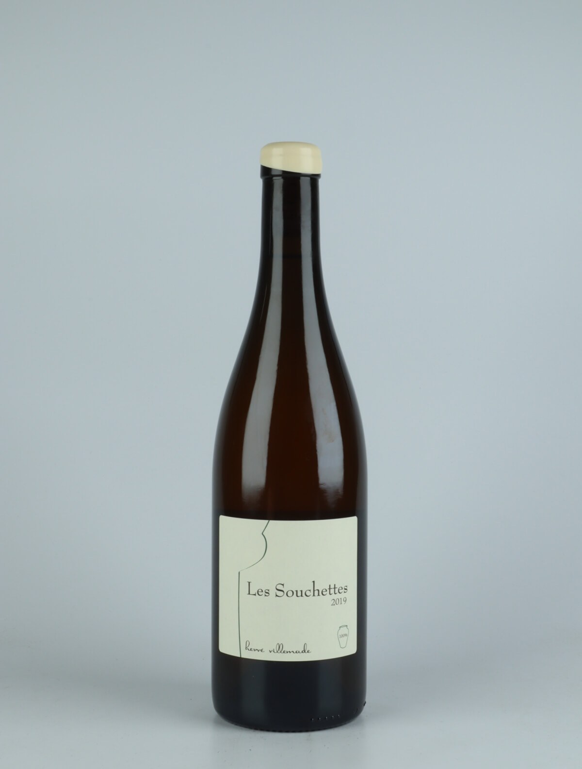 A bottle 2019 Les Souchettes Hvidvin from Hervé Villemade, Loire in Frankrig