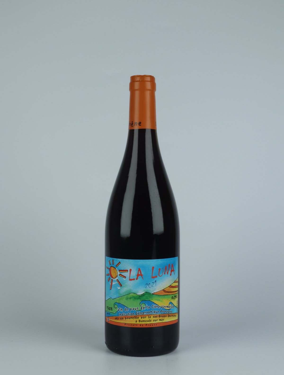 A bottle 2021 La Luna Rouge Rødvin from Bruno Duchêne, Roussillon in Frankrig