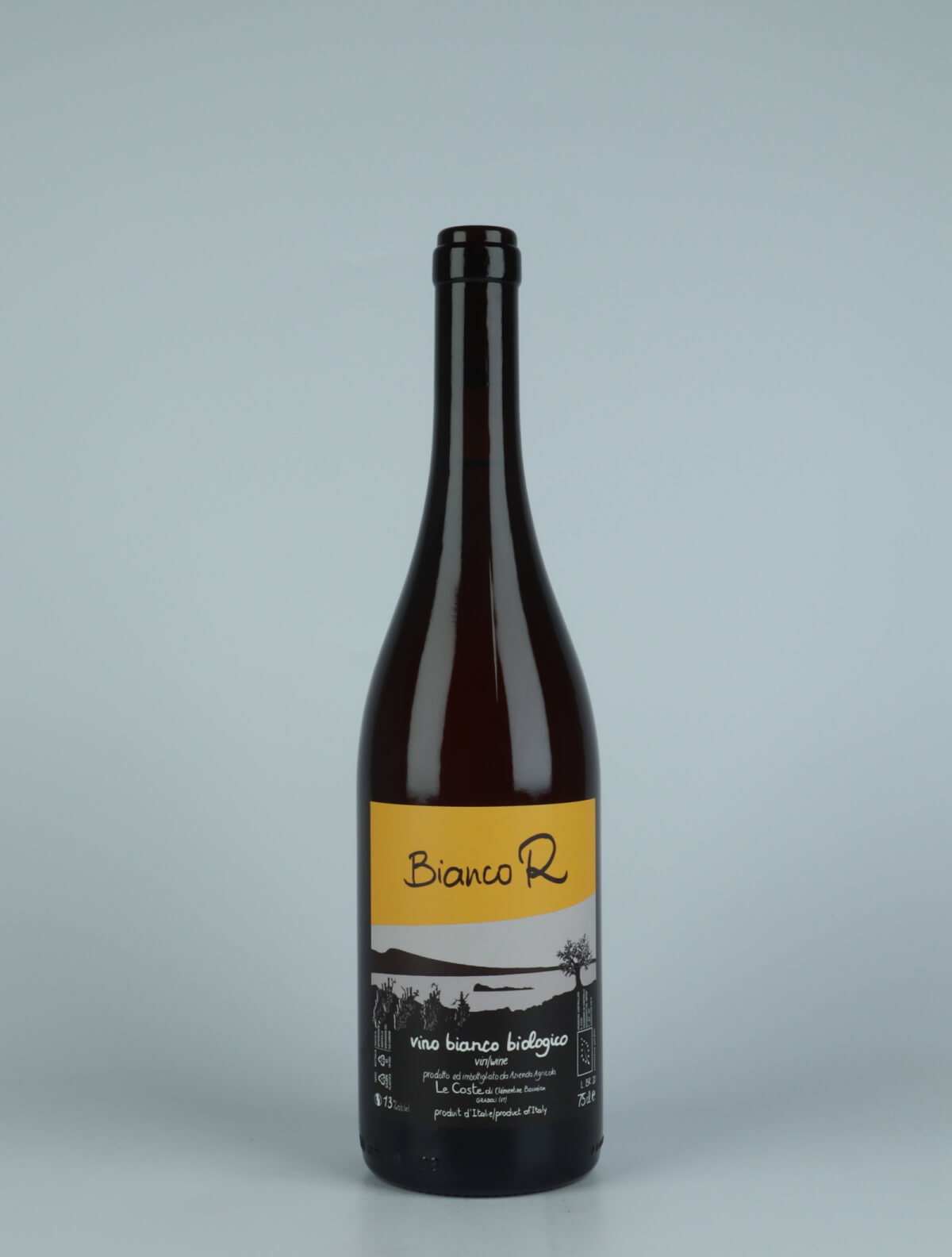 A bottle 2020 Bianco R Orange vin from Le Coste, Lazio in Italien