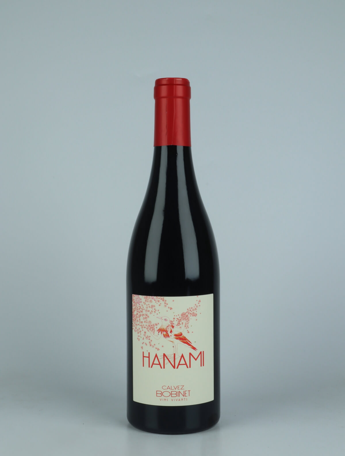 A bottle 2022 Hanami Rødvin from Domaine Bobinet, Loire in Frankrig
