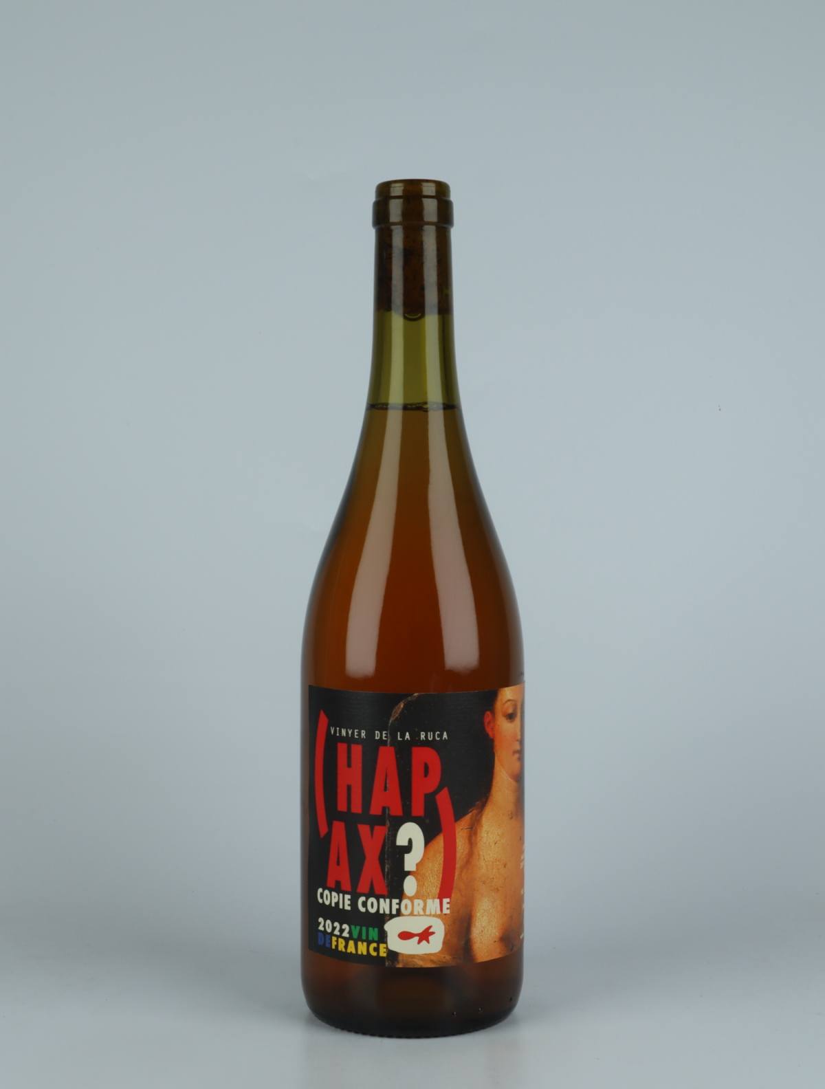 A bottle 2022 Hapax Copie Conforme Rosé from Vinyer de la Ruca, Roussillon in France