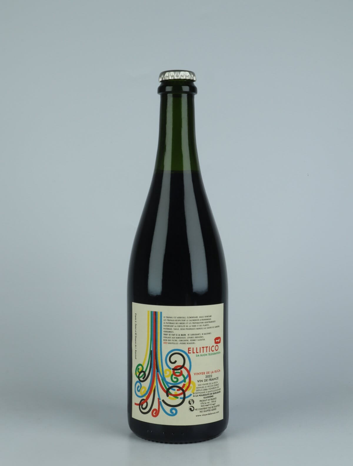 A bottle 2022 Ellittico Red wine from Vinyer de la Ruca, Roussillon in France