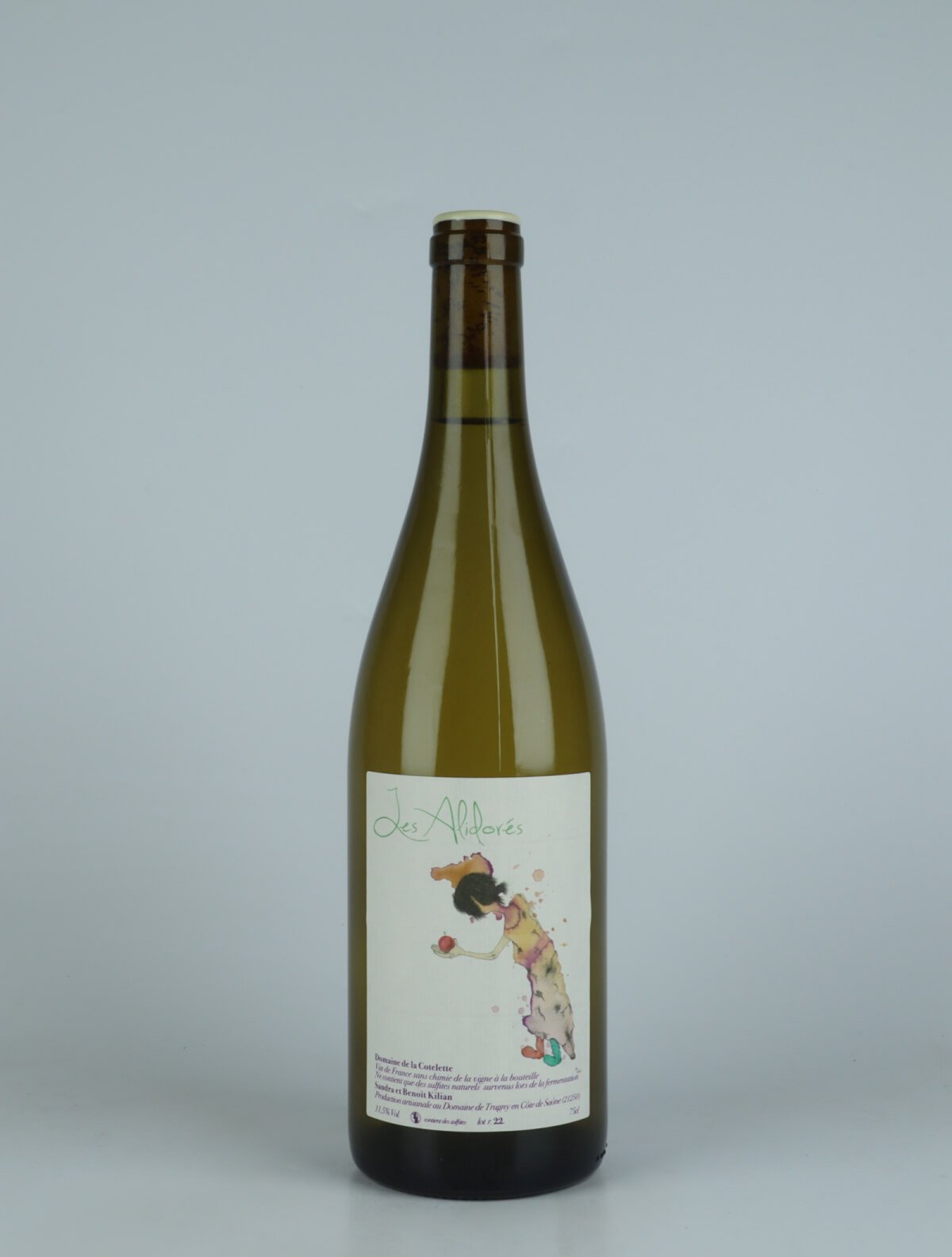 A bottle 2022 Alidoré Hvidvin from Domaine de la Côtelette, Bourgogne in Frankrig
