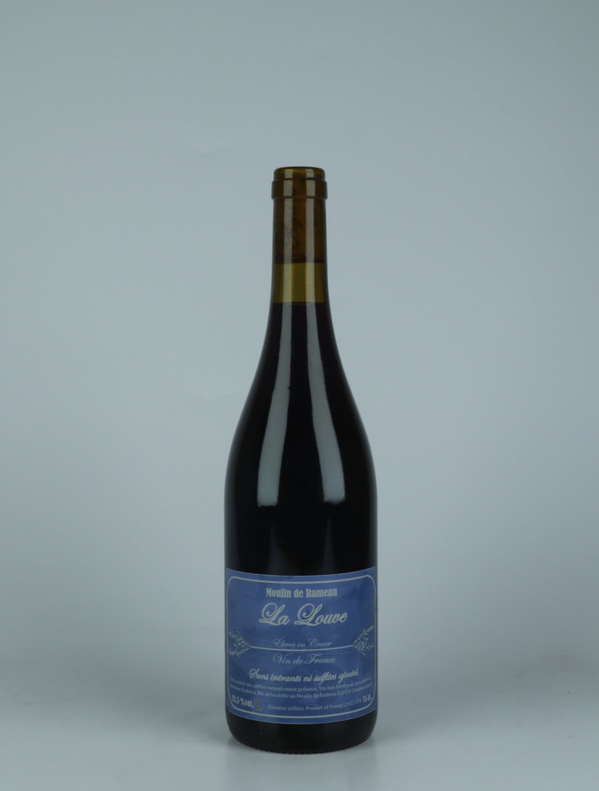 A bottle 2022 La Louve Red wine from Moulin de Rameau, Auvergne in France