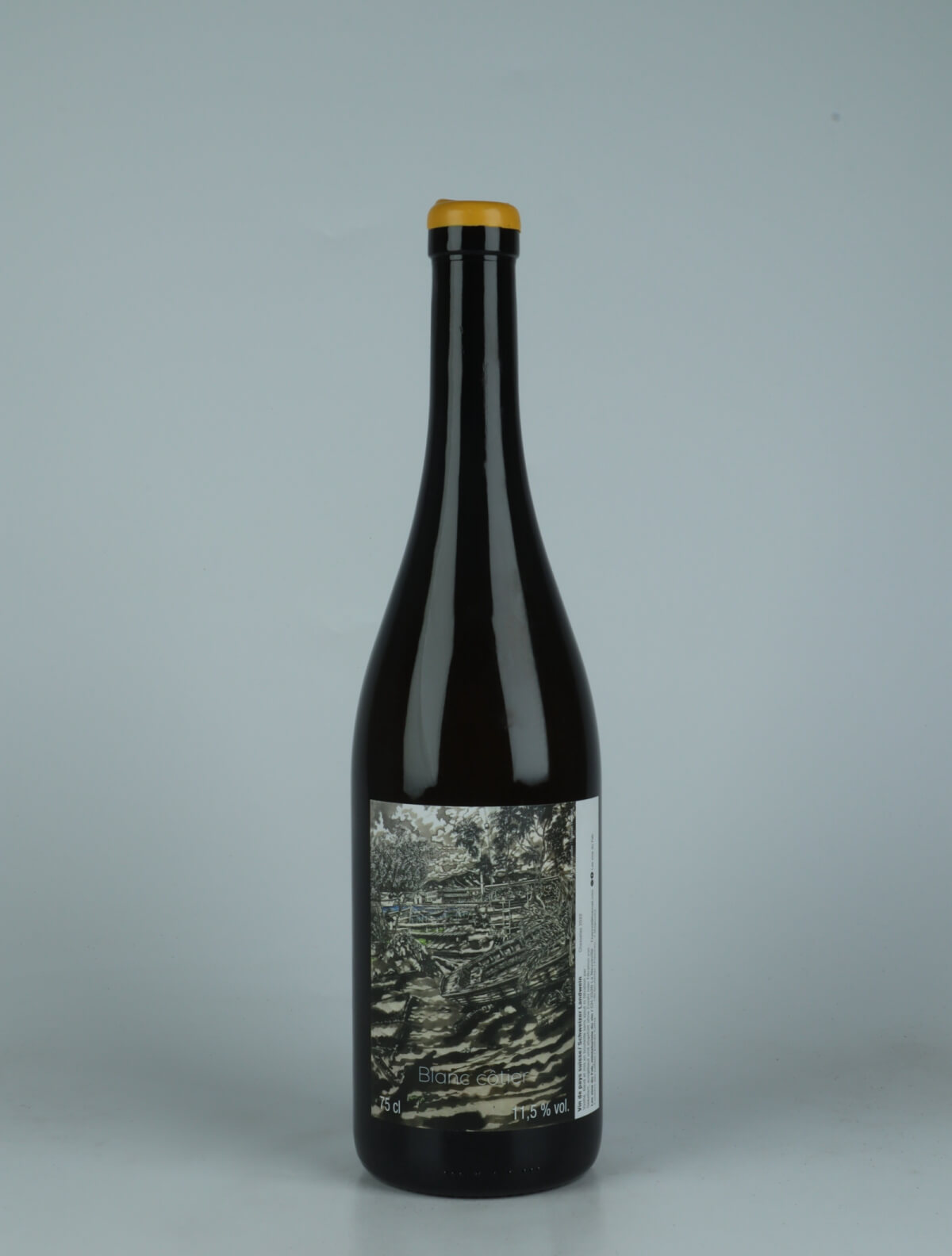 A bottle 2022 Chasselas - Blanc Côtier White wine from Les Vins du Fab, Neuchâtel in Switzerland