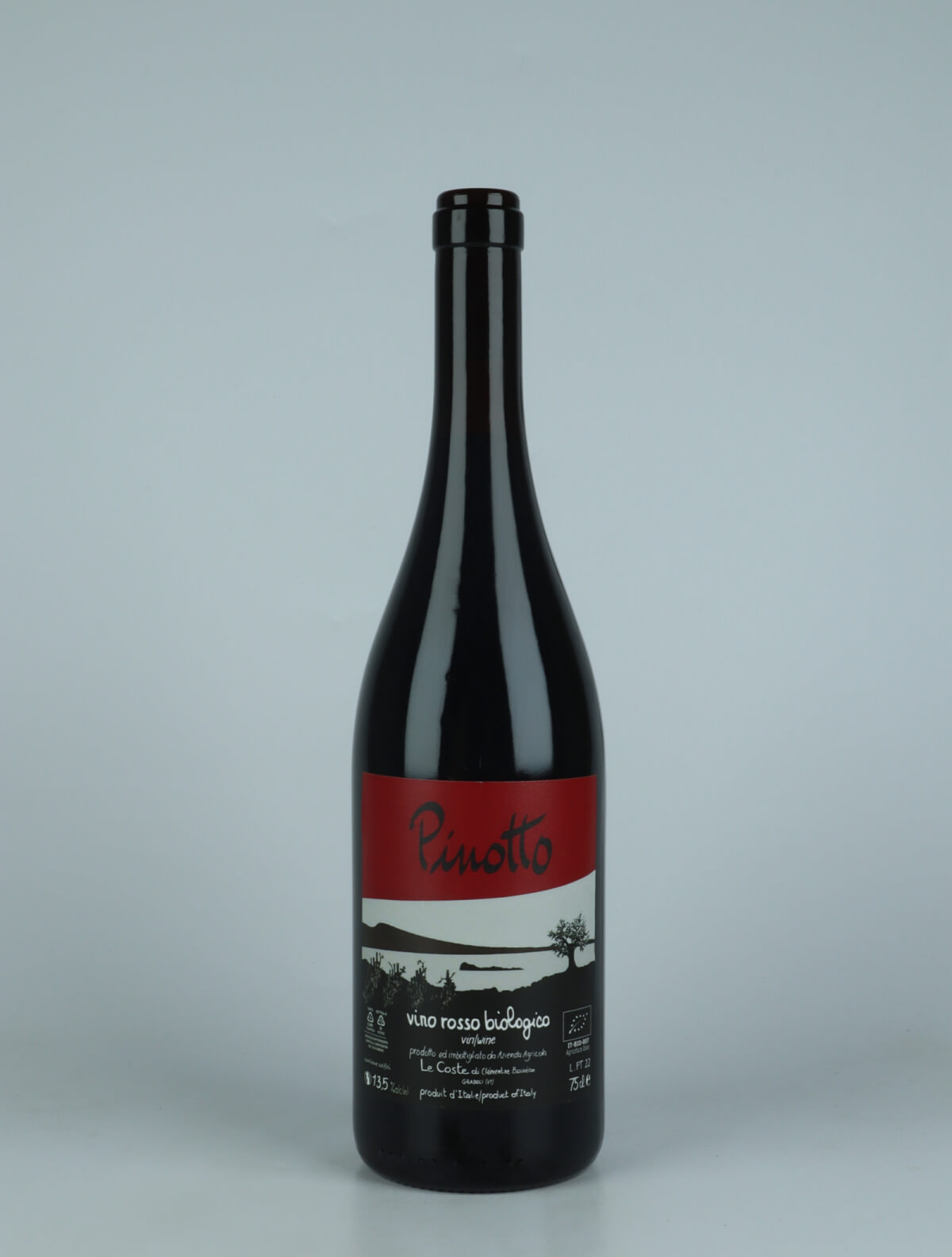 A bottle 2022 Pinotto Red wine from Le Coste, Lazio in Italy
