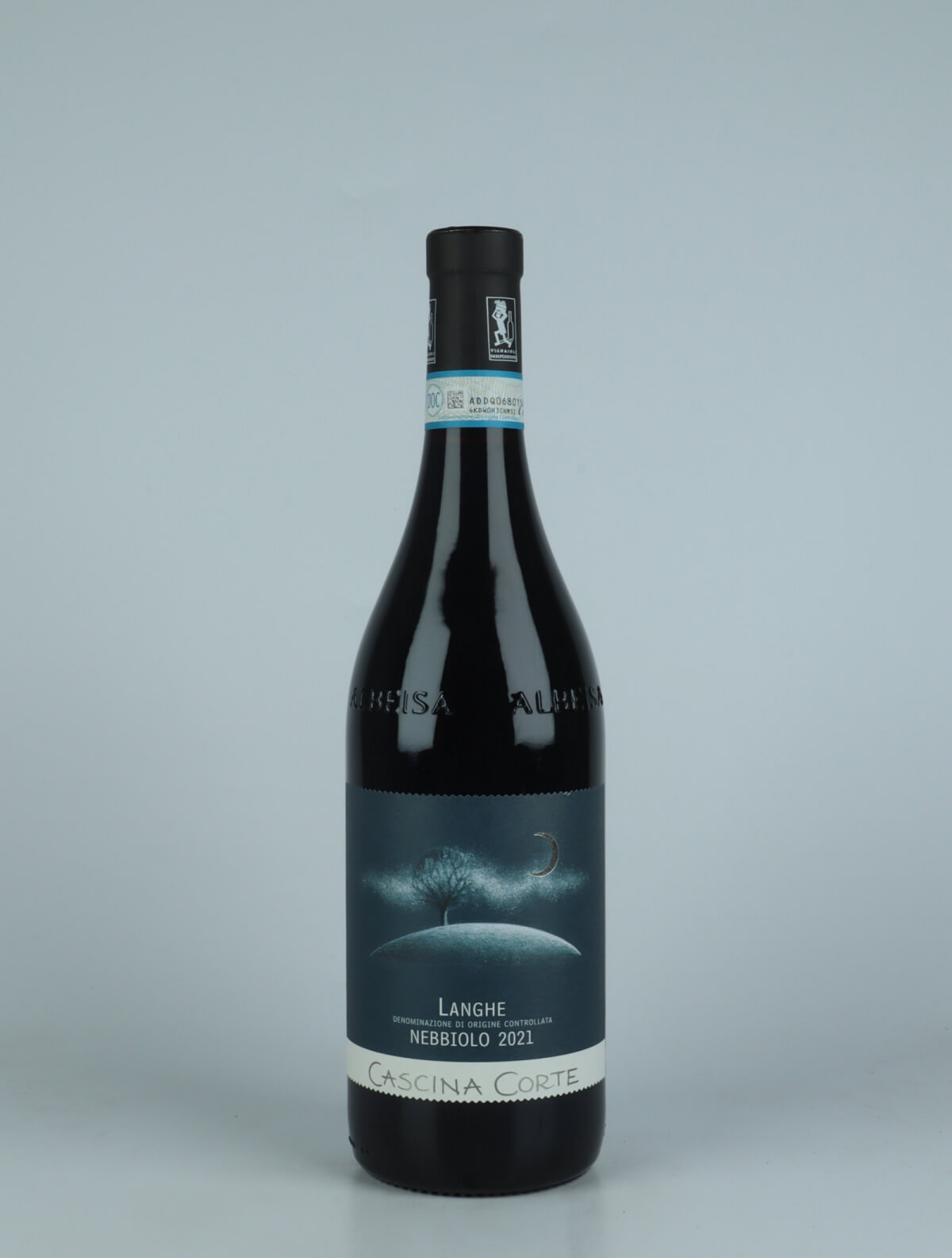 A bottle 2021 Langhe Nebbiolo Rødvin from Cascina Corte, Piemonte in Italien