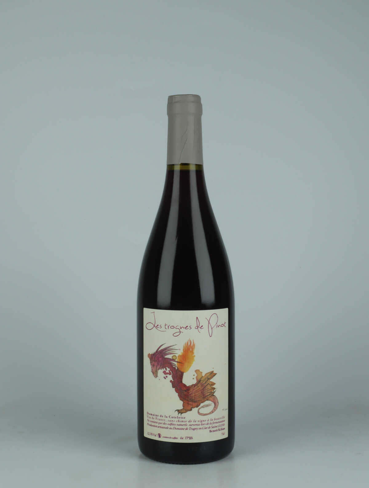 A bottle 2023 Trognes de Pinot Red wine from Domaine de la Côtelette, Burgundy in France