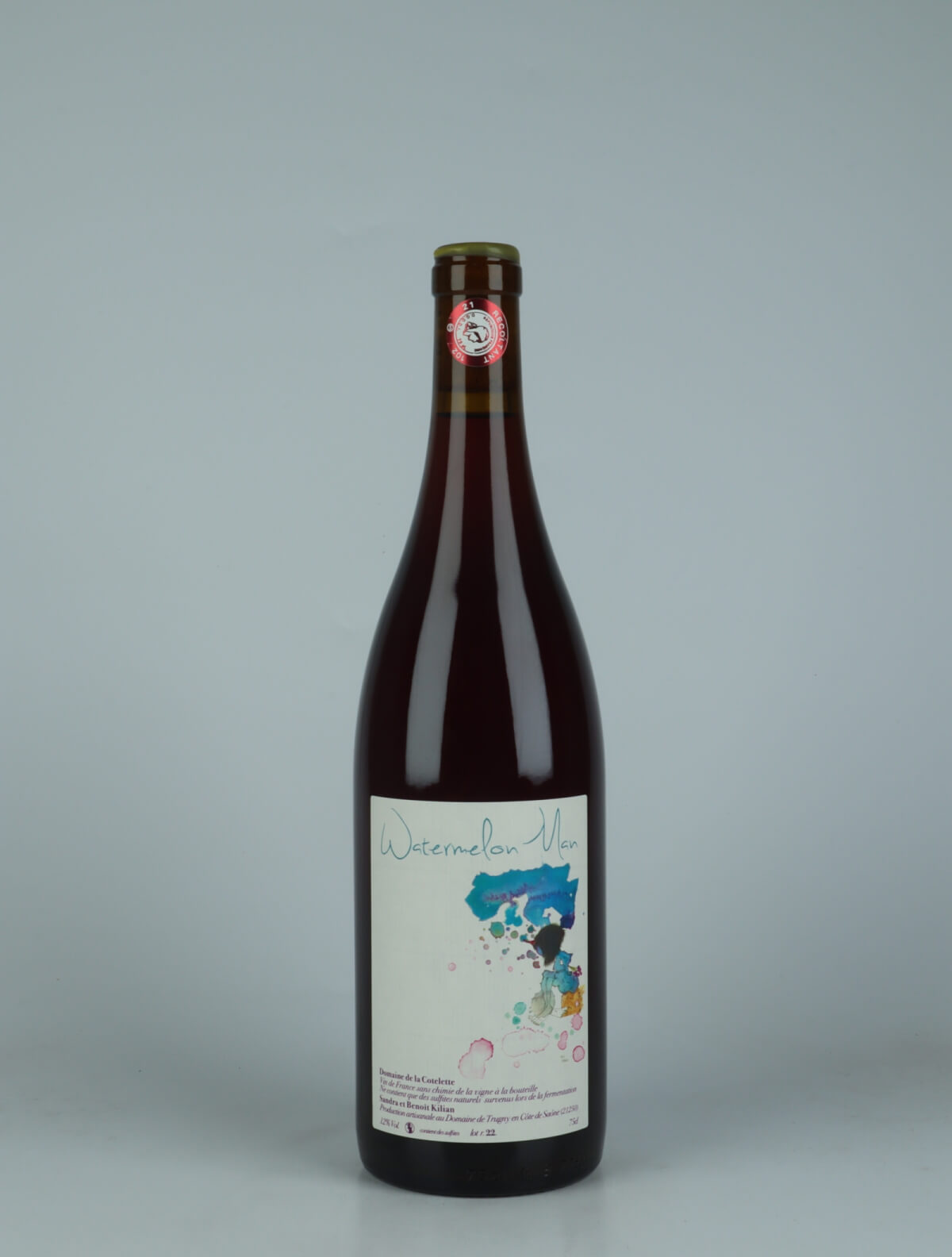 A bottle 2022 Watermelon Man Hvidvin from Domaine de la Côtelette, Bourgogne in Frankrig