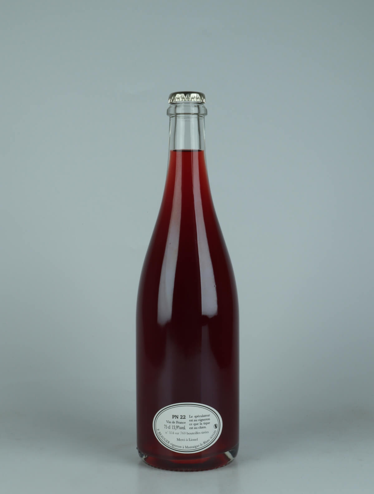 A bottle 2022 PN22 Red wine from Pierre Beauger, Auvergne in France