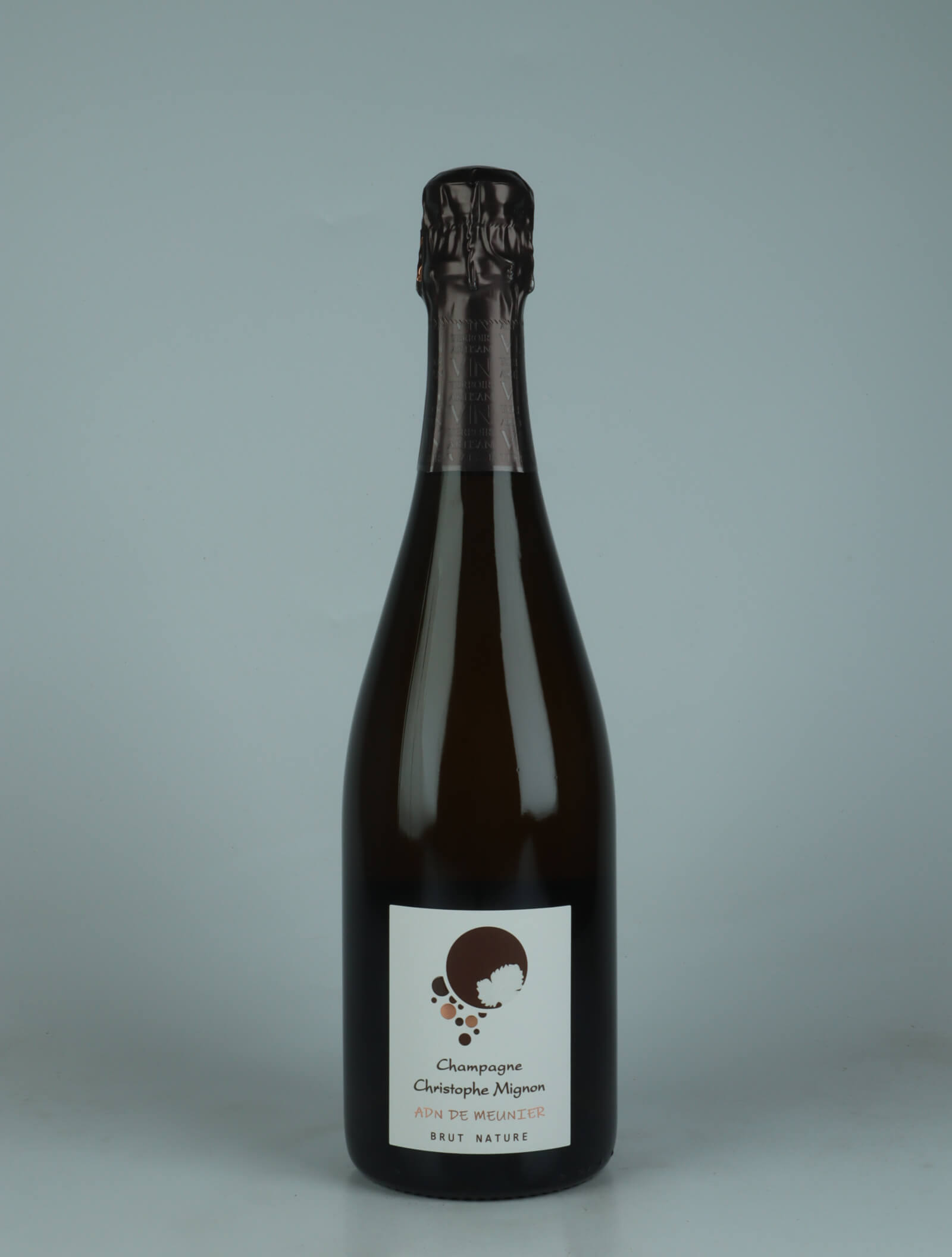 A bottle N.V. (2020/2021) ADN de Meunier Brut Nature Mousserende from Christophe Mignon, Champagne in Frankrig