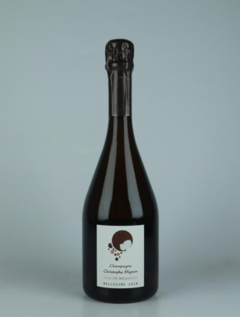 A bottle 2018 ADN de Meunier Millesime Brut Nature Sparkling from Christophe Mignon, Champagne in France
